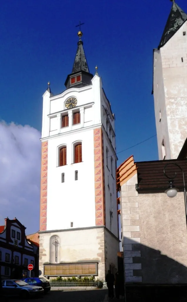 Photo showing: Vimperk belfry from E