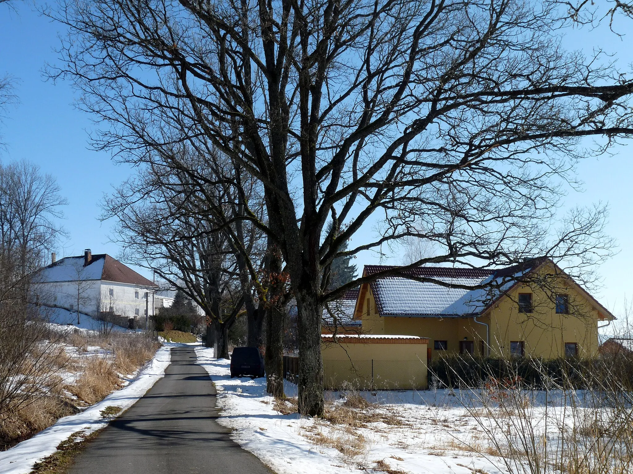 Photo showing: House No 5 in the village of Bělá, part of the municipality of Nová Pec, Prachatice District, South Bohemian Region, Czech Republic.