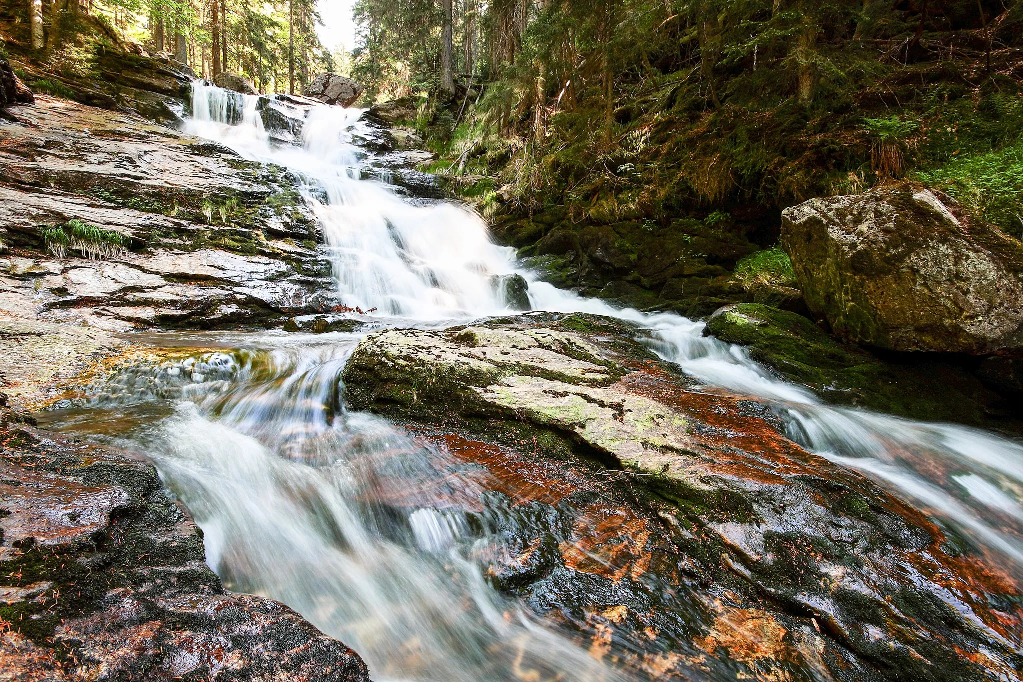 Photo showing: This is the upper part of the first and main part of the Riesloch cascade as you see it if you are approaching from the parking lot.