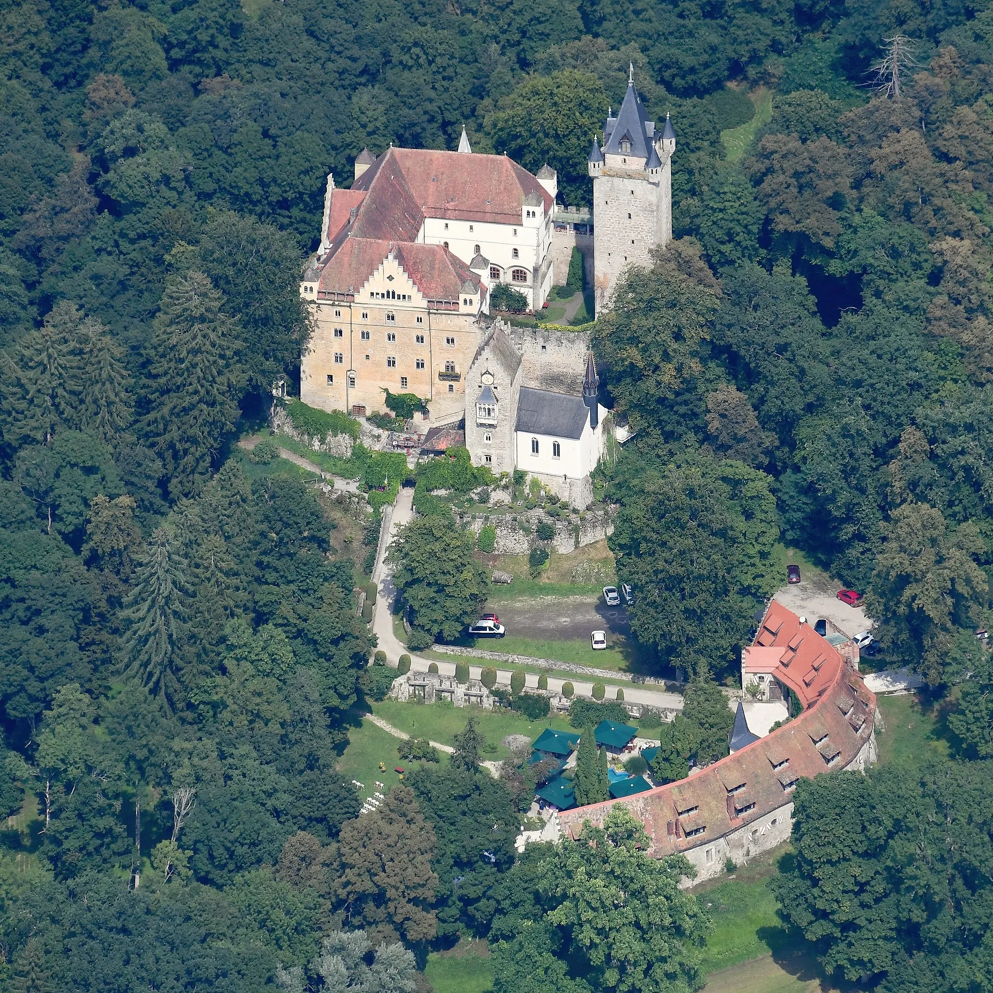 Photo showing: Aerial image of the Schloss Egg (view from the south)