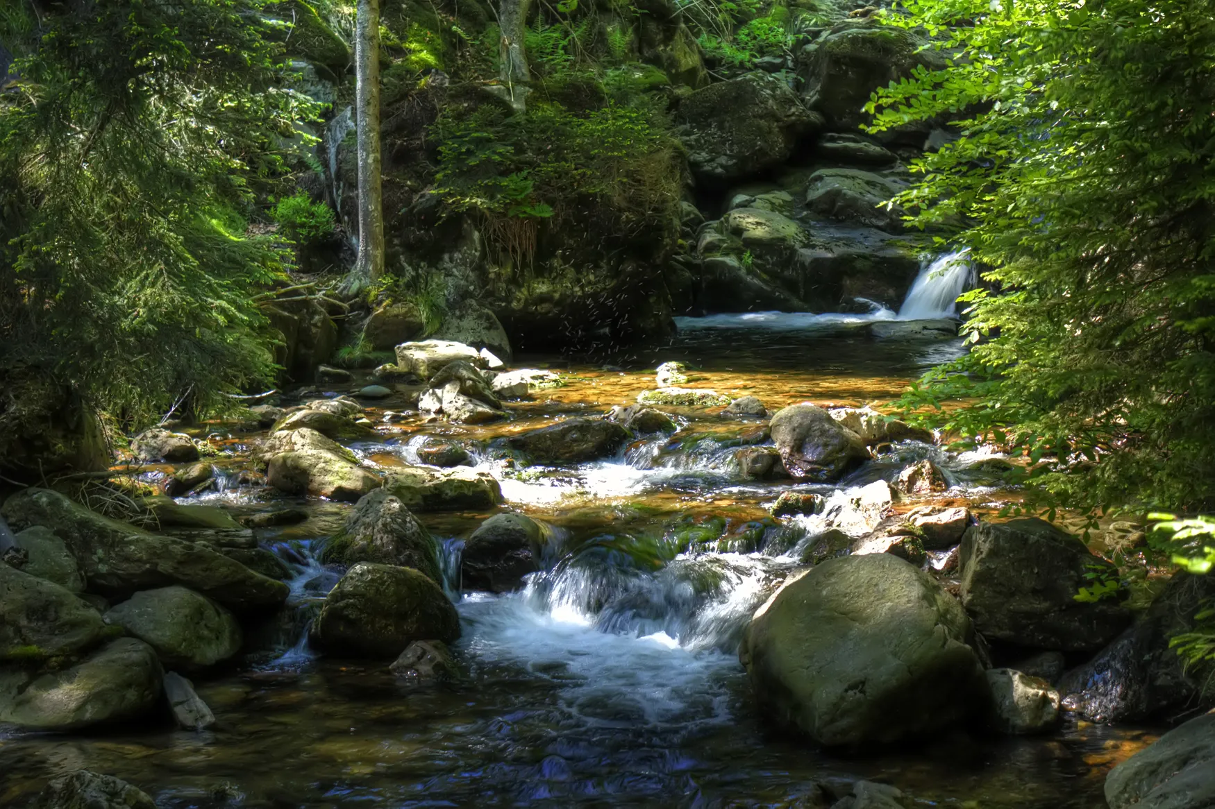 Photo showing: Riesbach zwischen Rieslochfälle und Bodenmais