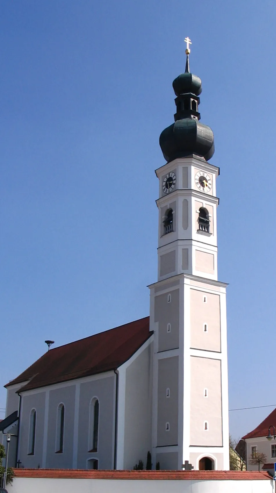 Photo showing: Pfarrkirche Maria Immaculata in Elsendorf, Landkreis Kelheim Niederbayern