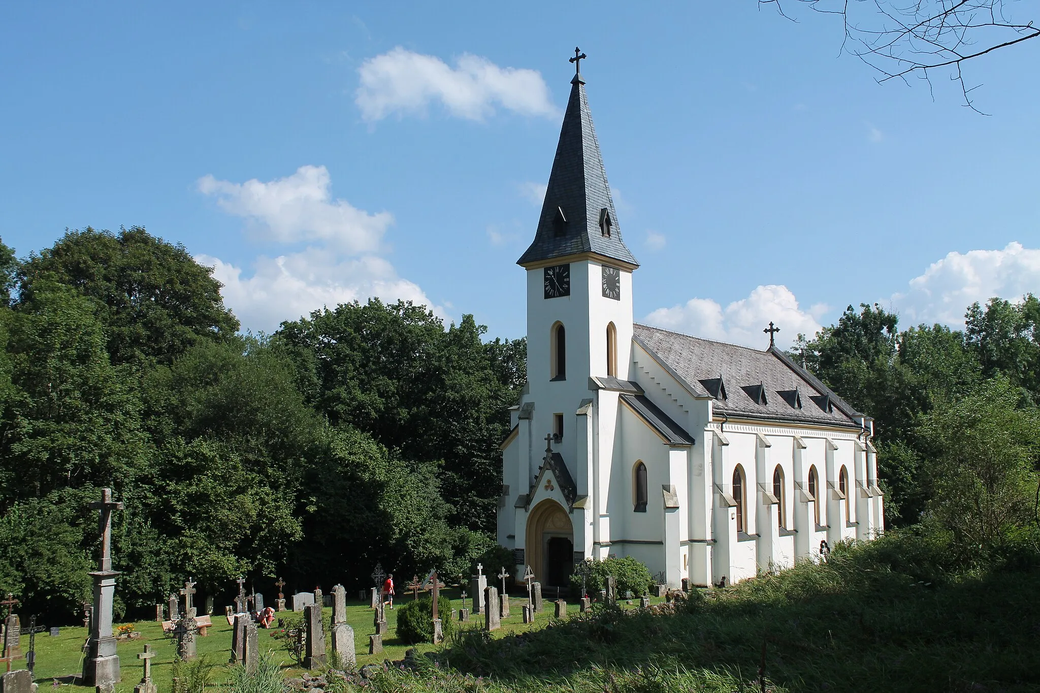 Photo showing: Church of St. John of Nepomuk, Zadní Zvonková, Horní Planá, Český Krumlov District, Czech Republic