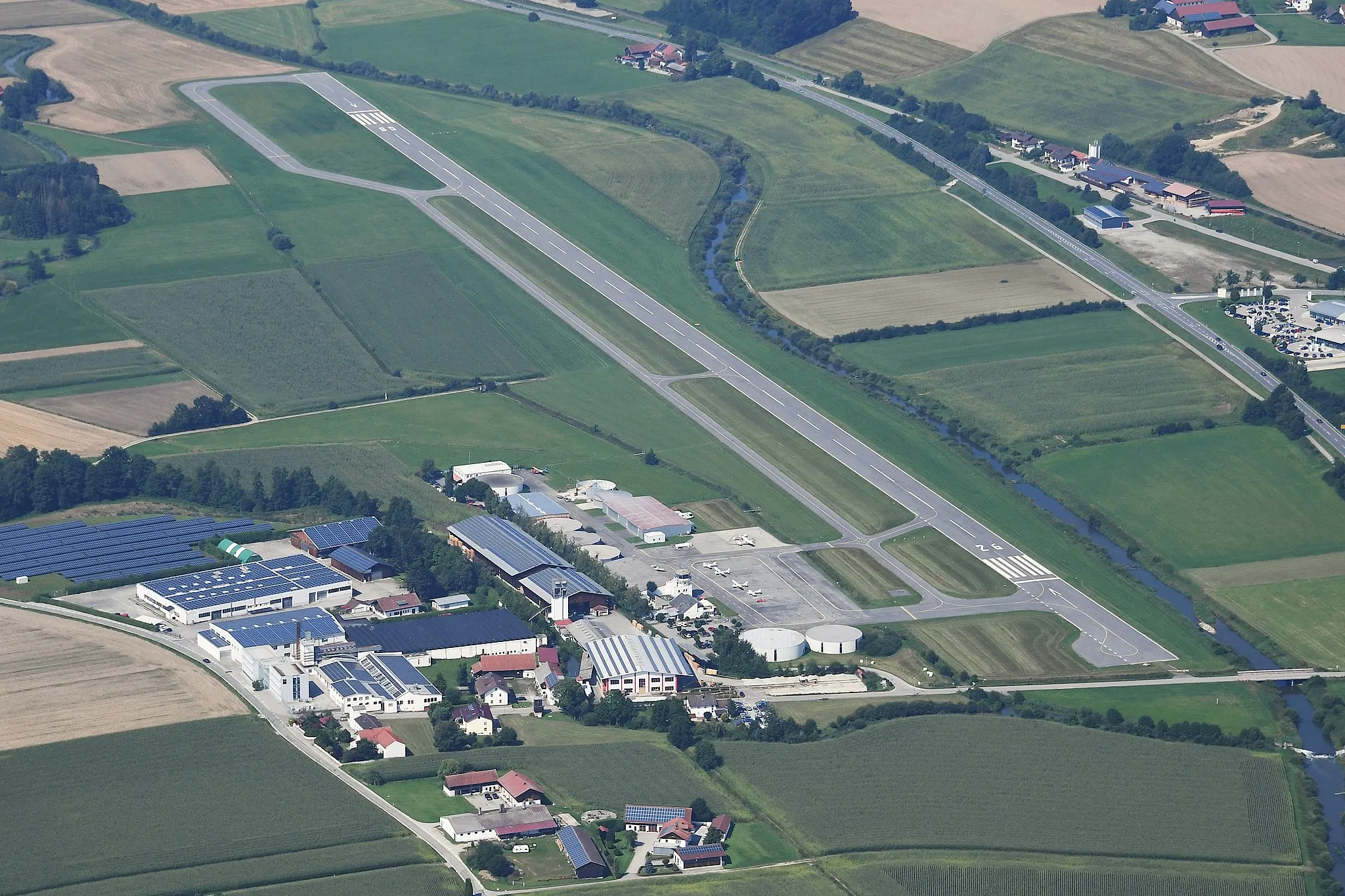 Photo showing: Aerial image of the Eggenfelden airfield