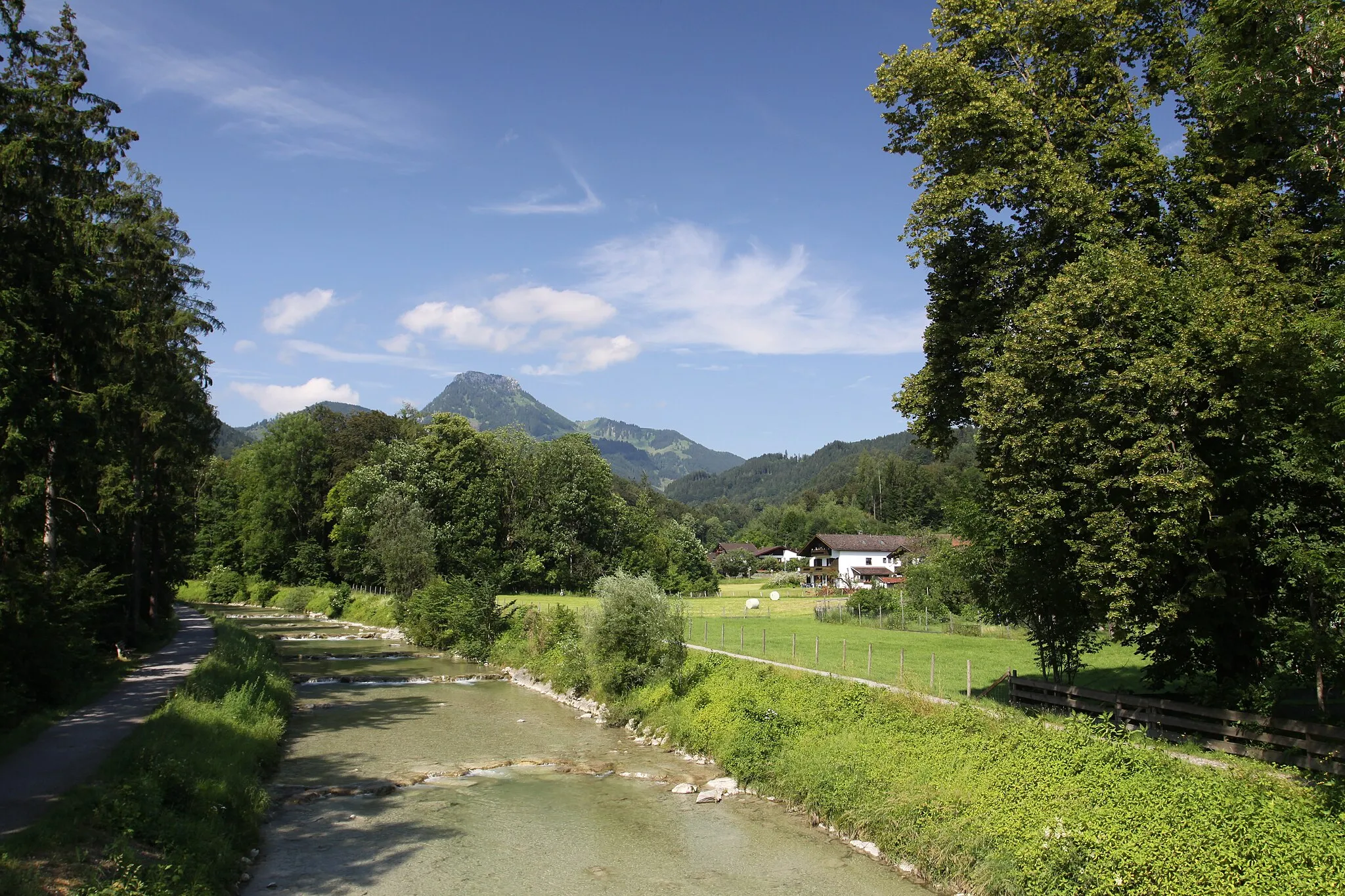 Photo showing: River Auerbach near Niederaudorf, part of Oberaudorf, Bavaria, Germany.