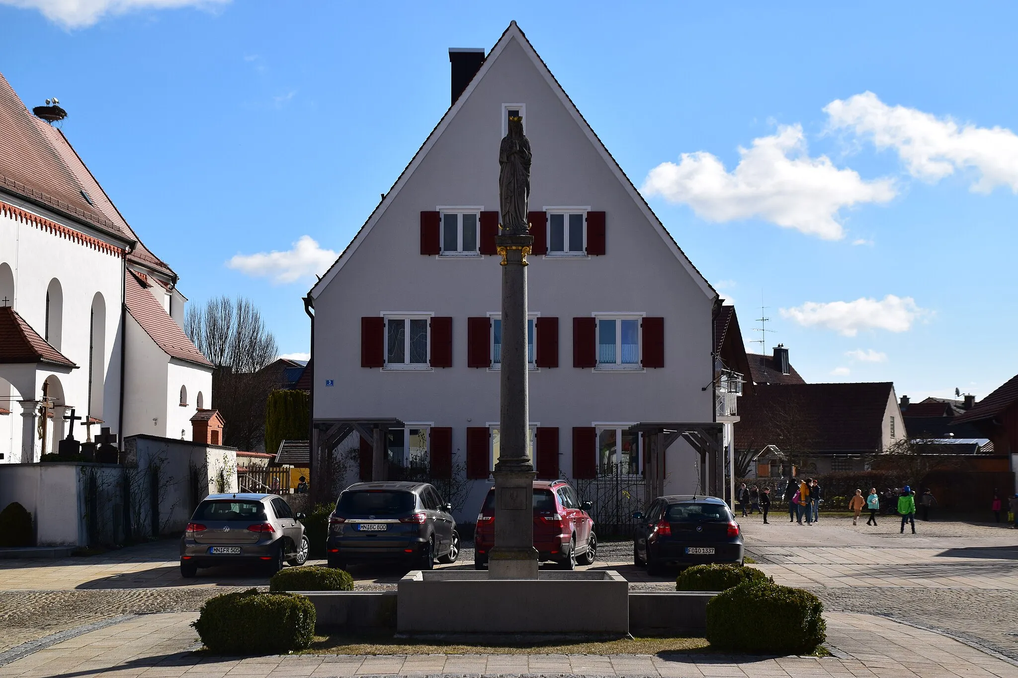 Photo showing: Mariensäule, Haus, Marktplatz