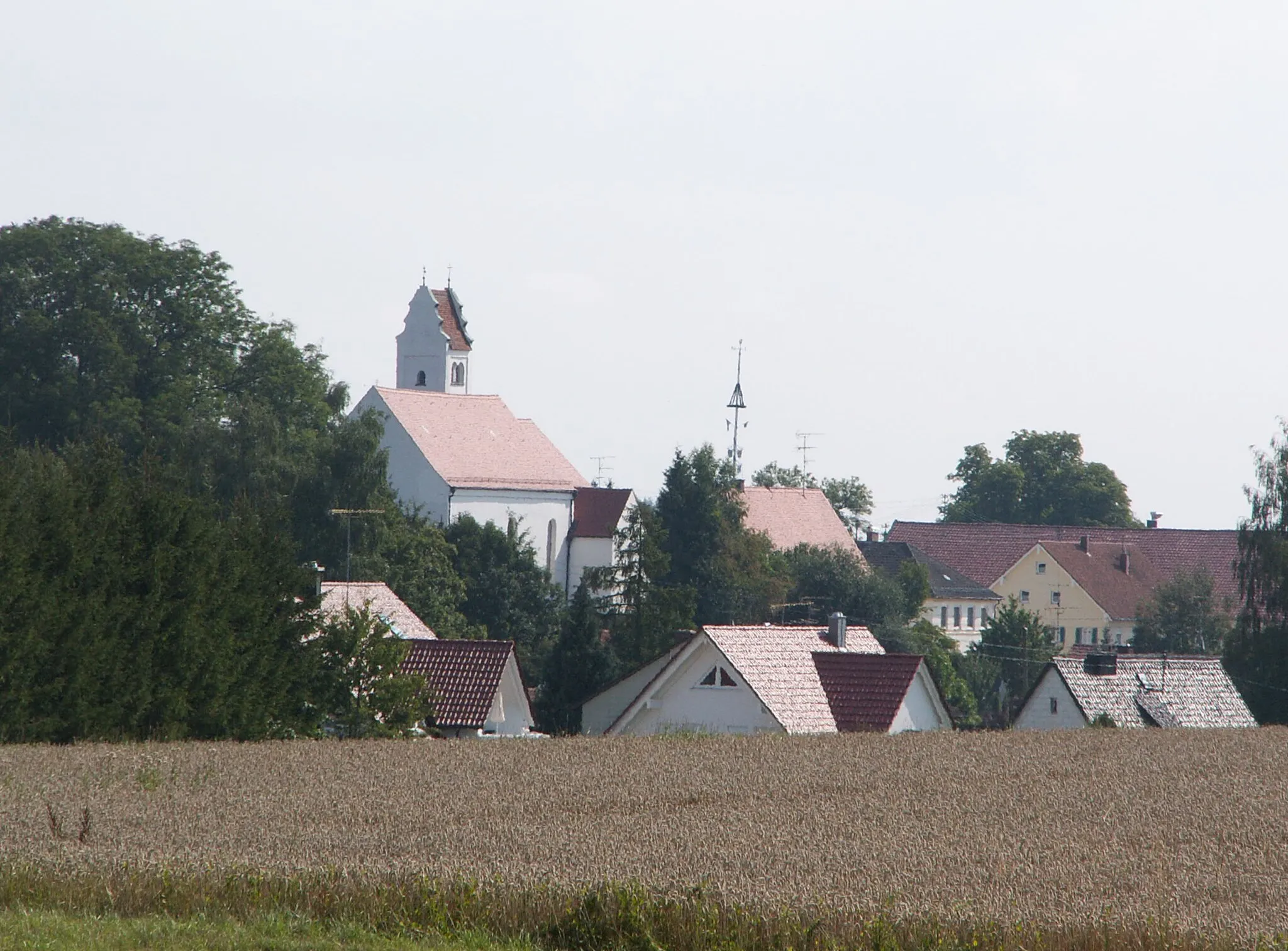 Photo showing: Baindlkirch, Ried (bei Mering) von Südwesten