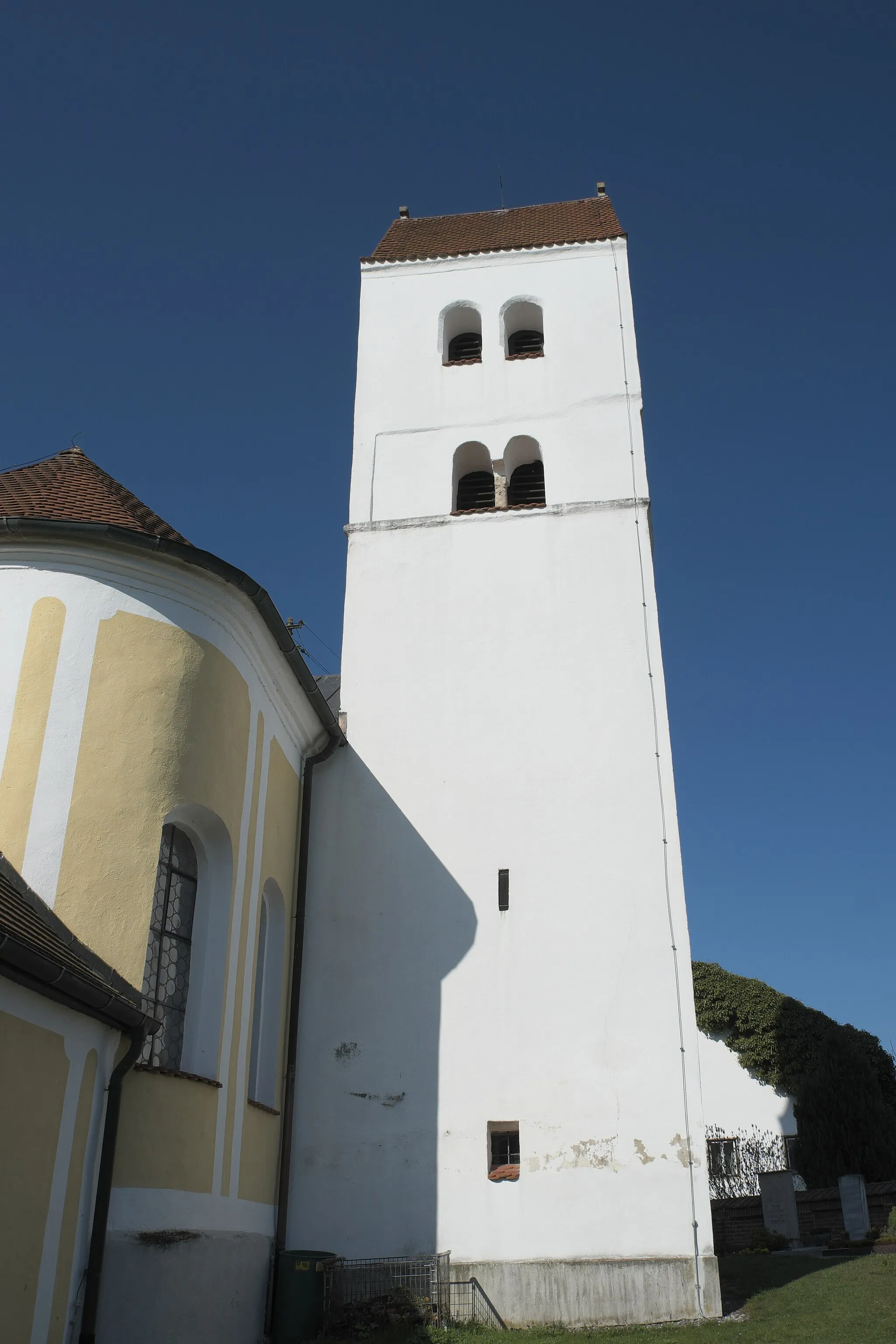 Photo showing: Katholische Filialkirche St. Margareth in Diemendorf (Tutzing) im Landkreis Starnberg (Bayern/Deutschland), Kirchturm