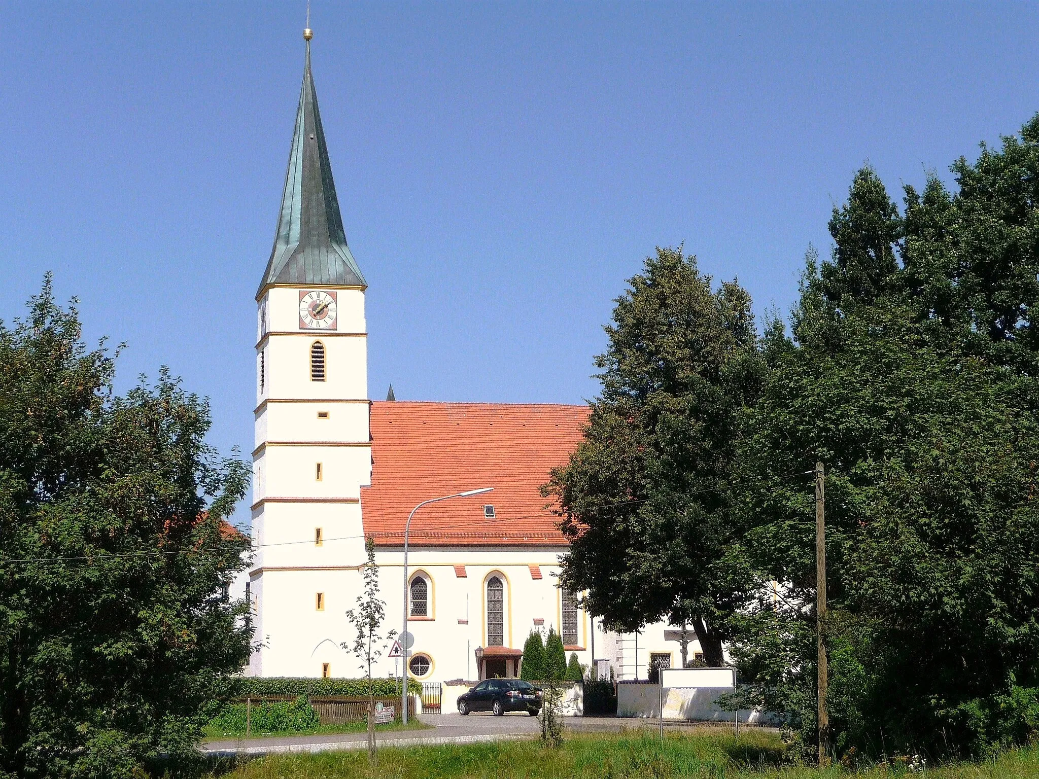 Photo showing: Die Pfarrkirche St. Johannes der Täufer in Bodenkirchen
