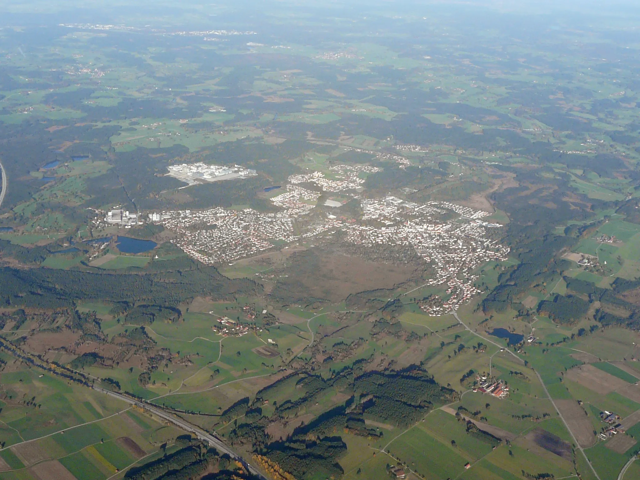 Photo showing: Penzberg von Südwesten aus der Luft