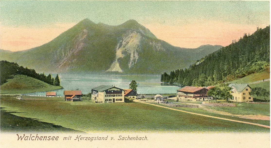 Photo showing: Sachenbach am Ostufer des Walchensees