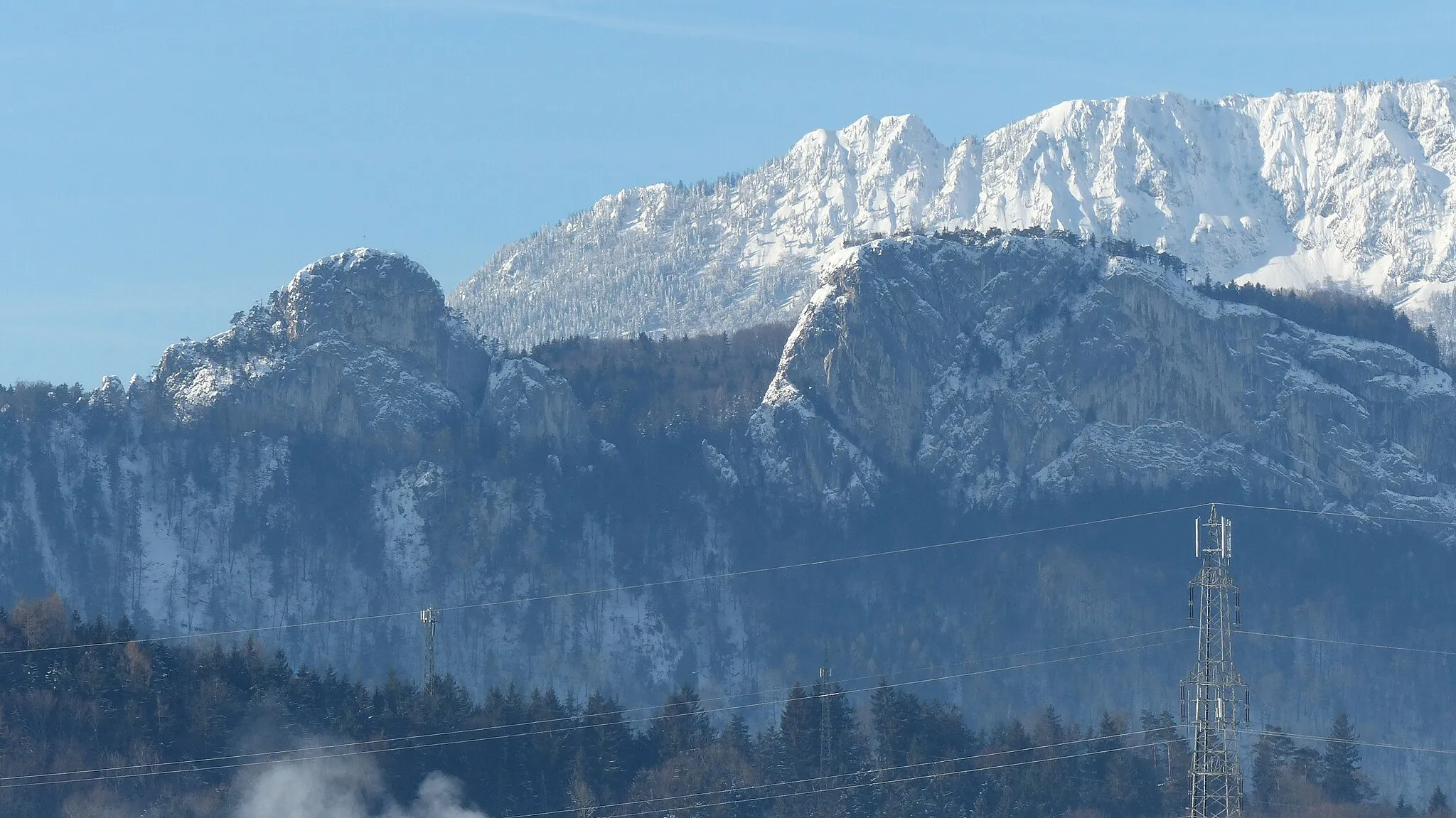 Photo showing: Winterblick Salzachtal Barmsteine mit südlichen Ausläufern des Untersbergs