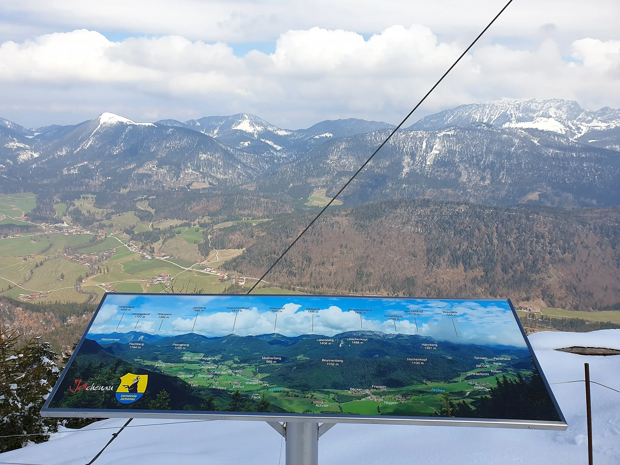 Photo showing: Infotafel Jachenau auf dem Staffel 2021-04-17