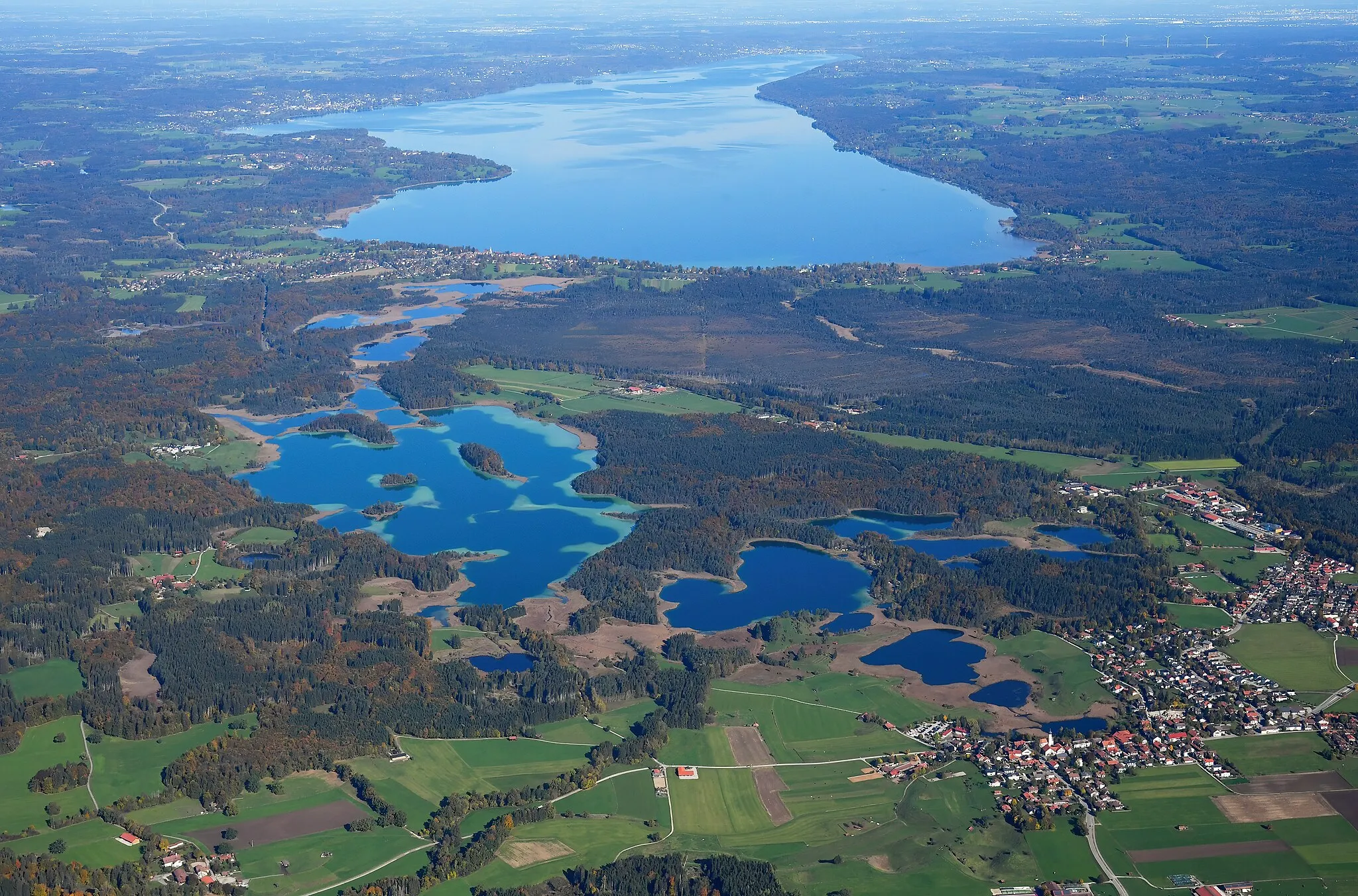 Photo showing: Aerial image of the Osterseen (view from the south)