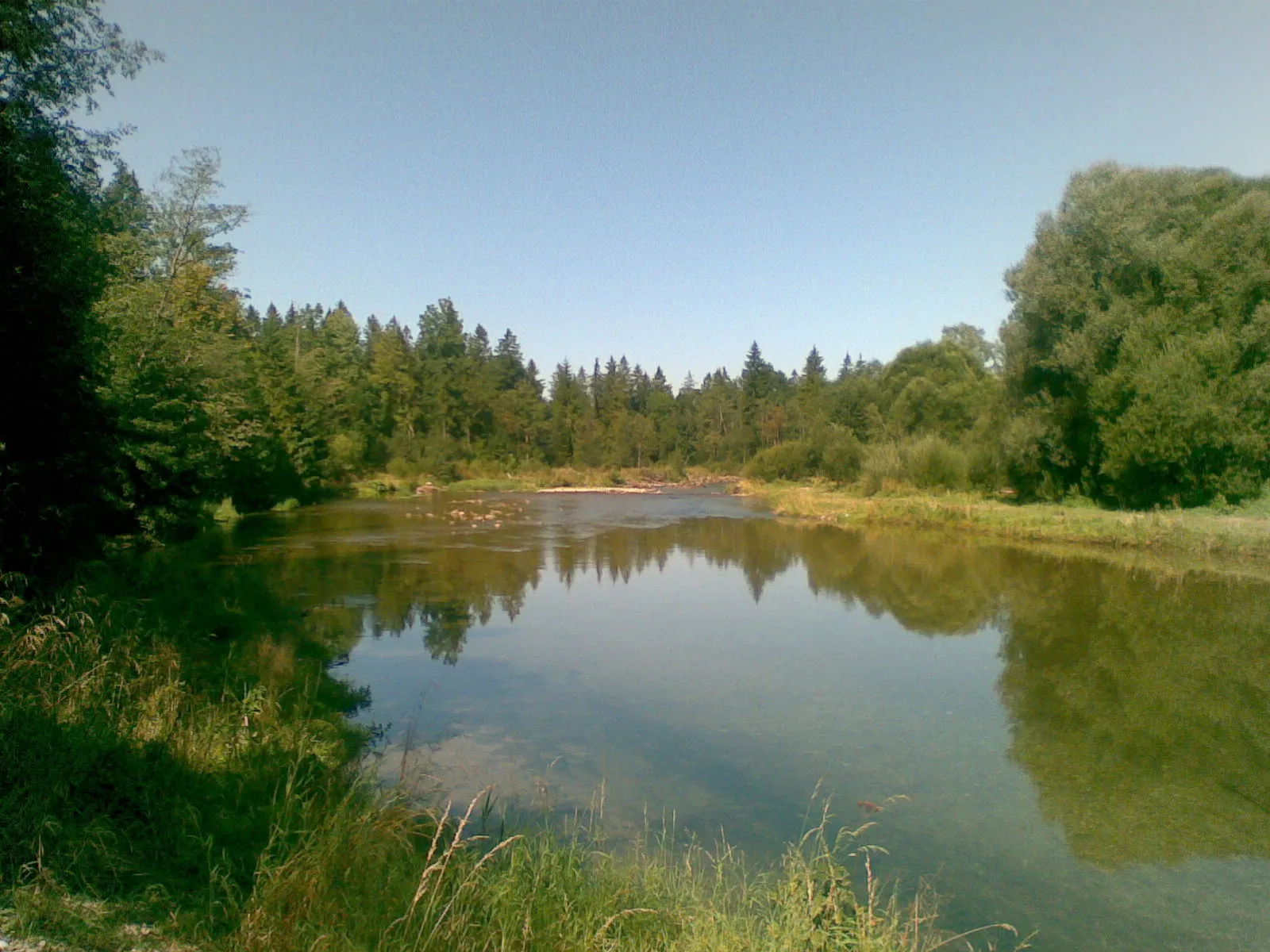 Photo showing: Blick auf die Ammer vom Steg aus