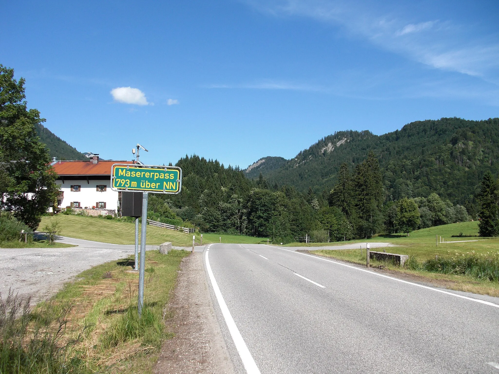 Photo showing: Maserer Pass summit with sign