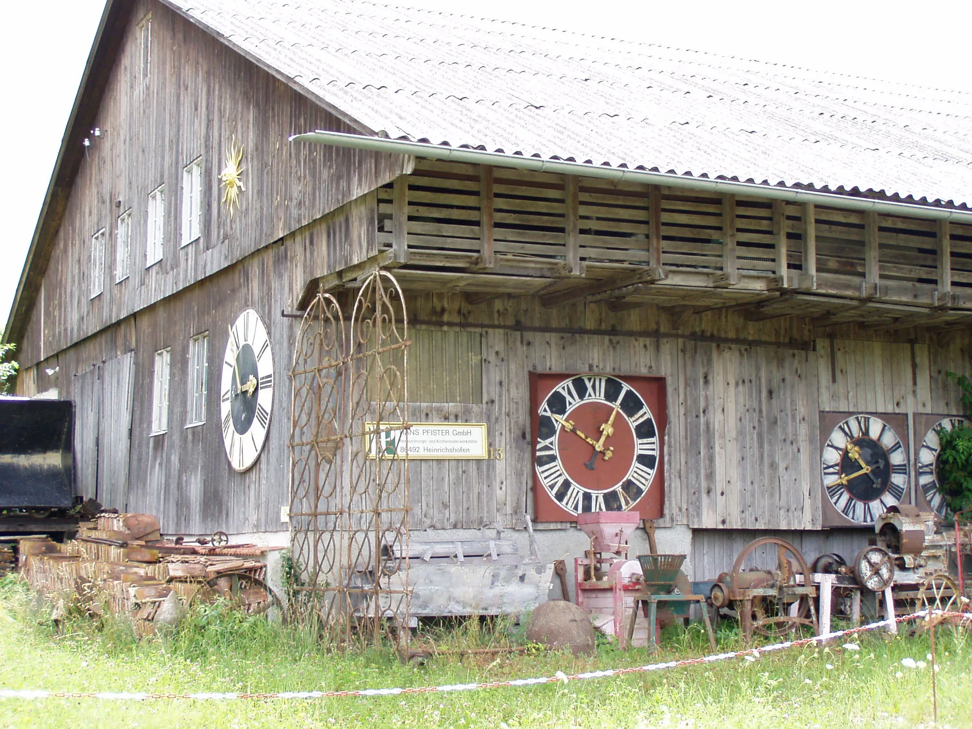 Photo showing: Turmuhrenmalerei in Heinrichshofen, Egling an der Paar