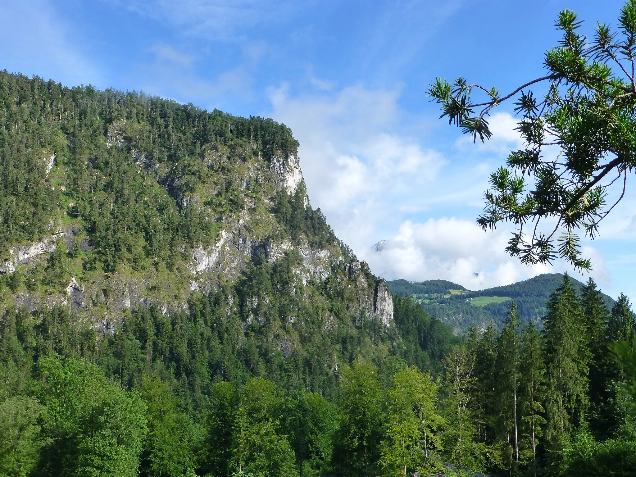 Photo showing: Kiliansberg mit Blick zum Untersberg vom Allweglehen in Unterau aus