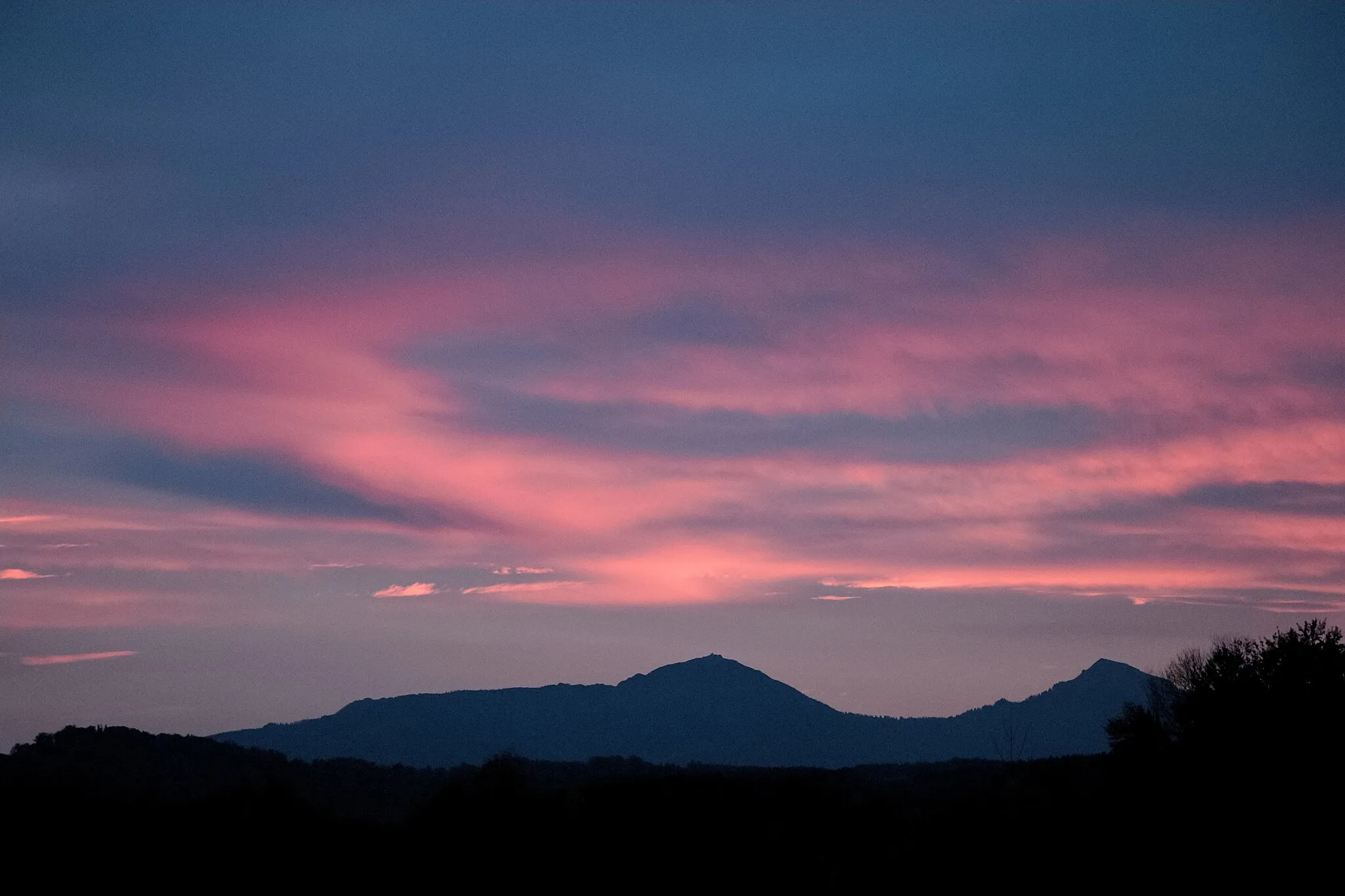 Photo showing: Waging am See (Landkreis Traunstein): Sonnenuntergang bei Tettenhausen