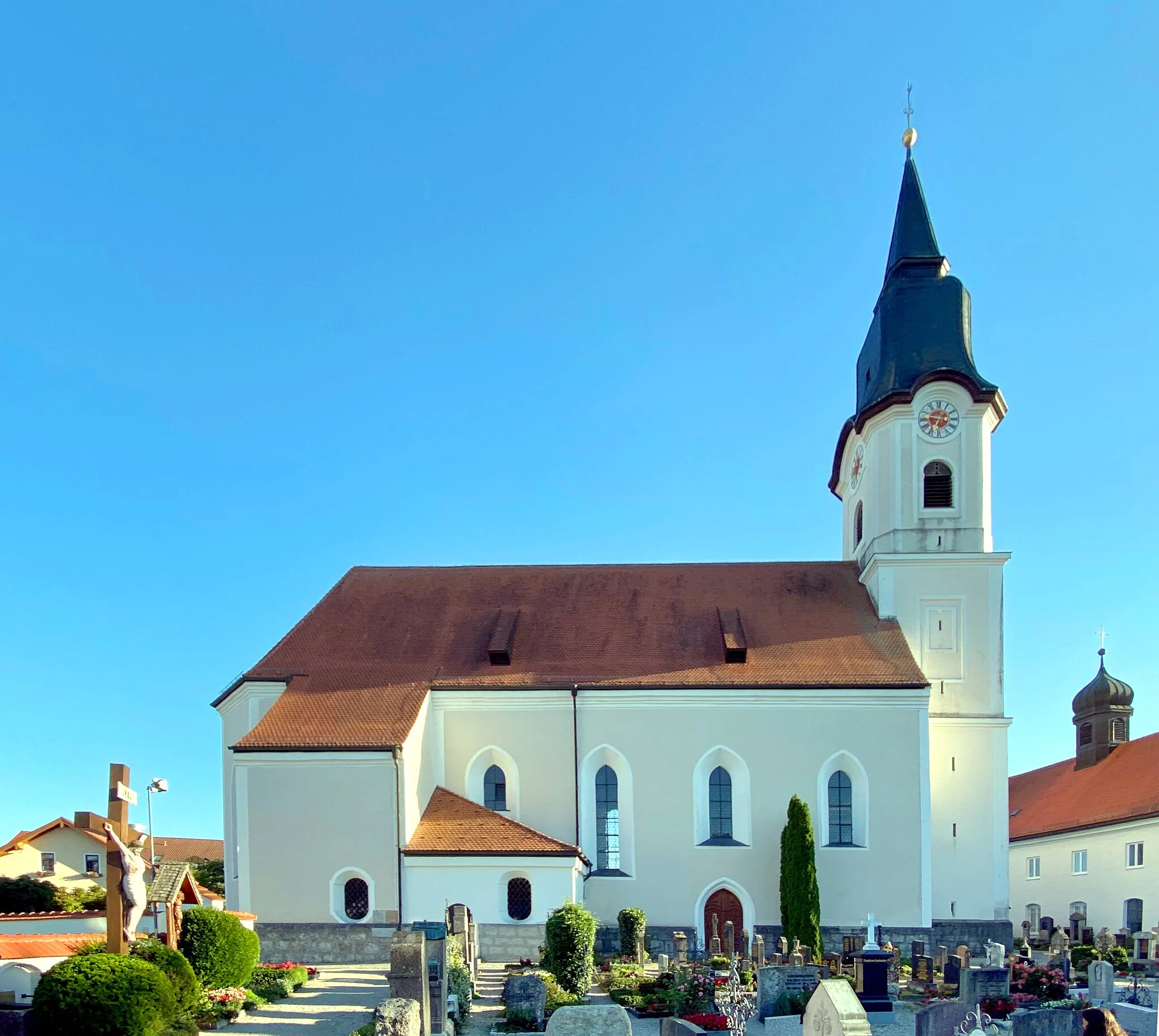 Photo showing: Kirche Mariä Himmelfahrt in Aufkirchen (Berg), Landkreis Starnberg