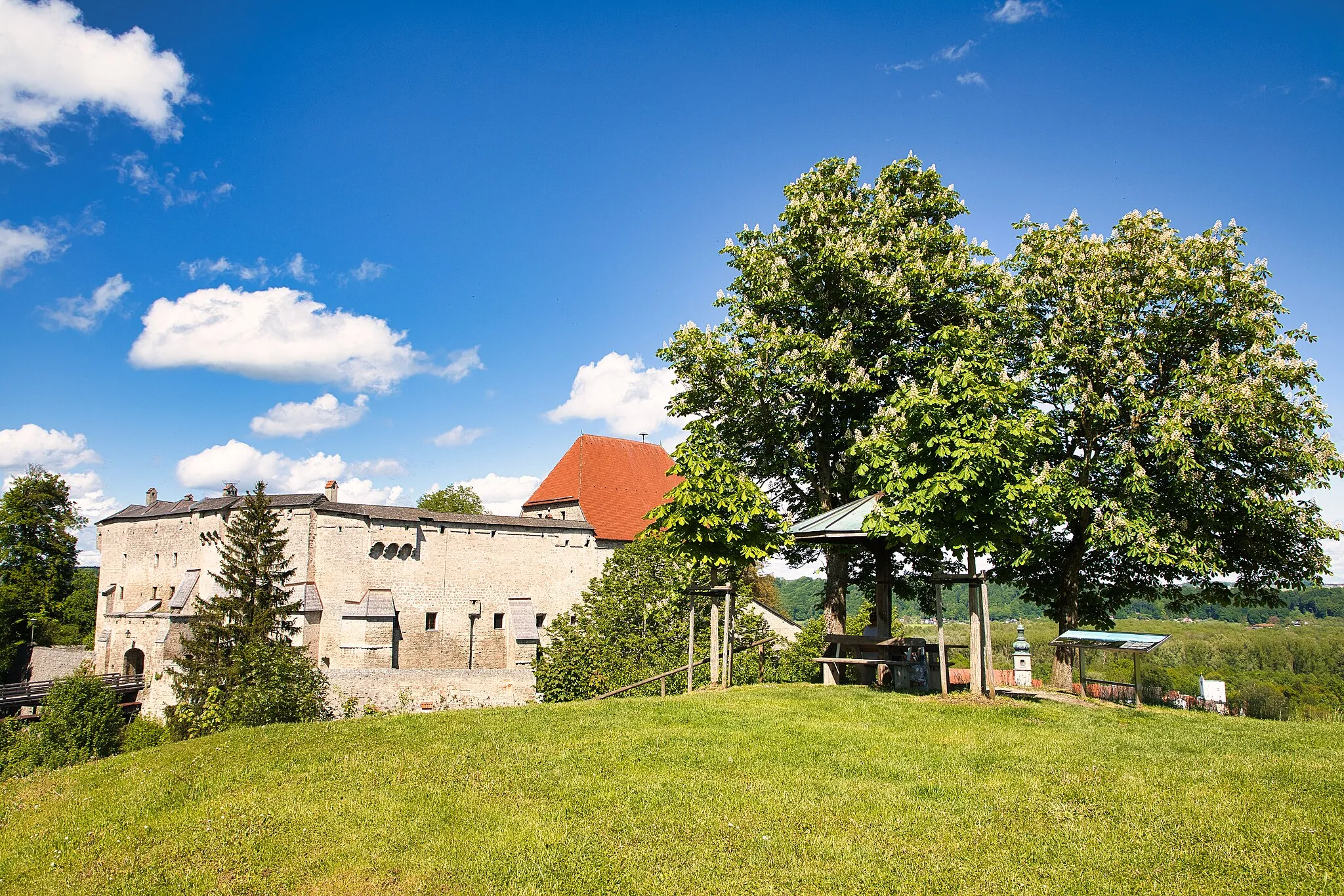 Photo showing: Die Burg Tittmoning in der oberbayrischen Stadt Tittmoning im Frühjahr 2021.