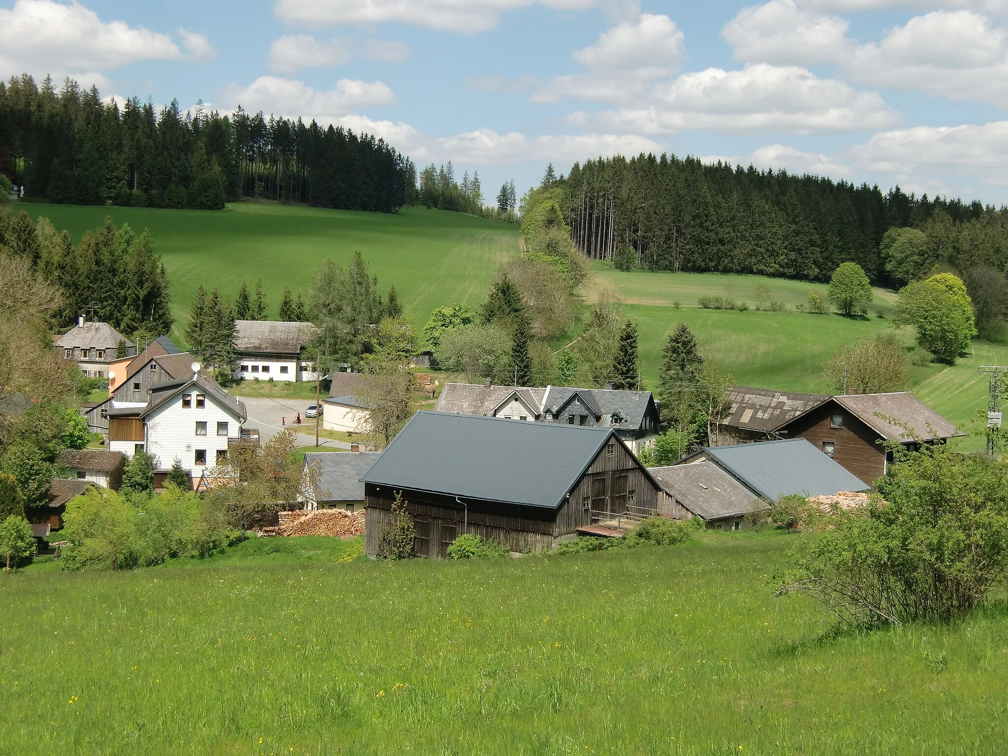 Photo showing: Location view of the Helmbrechts district Unterbrumberg