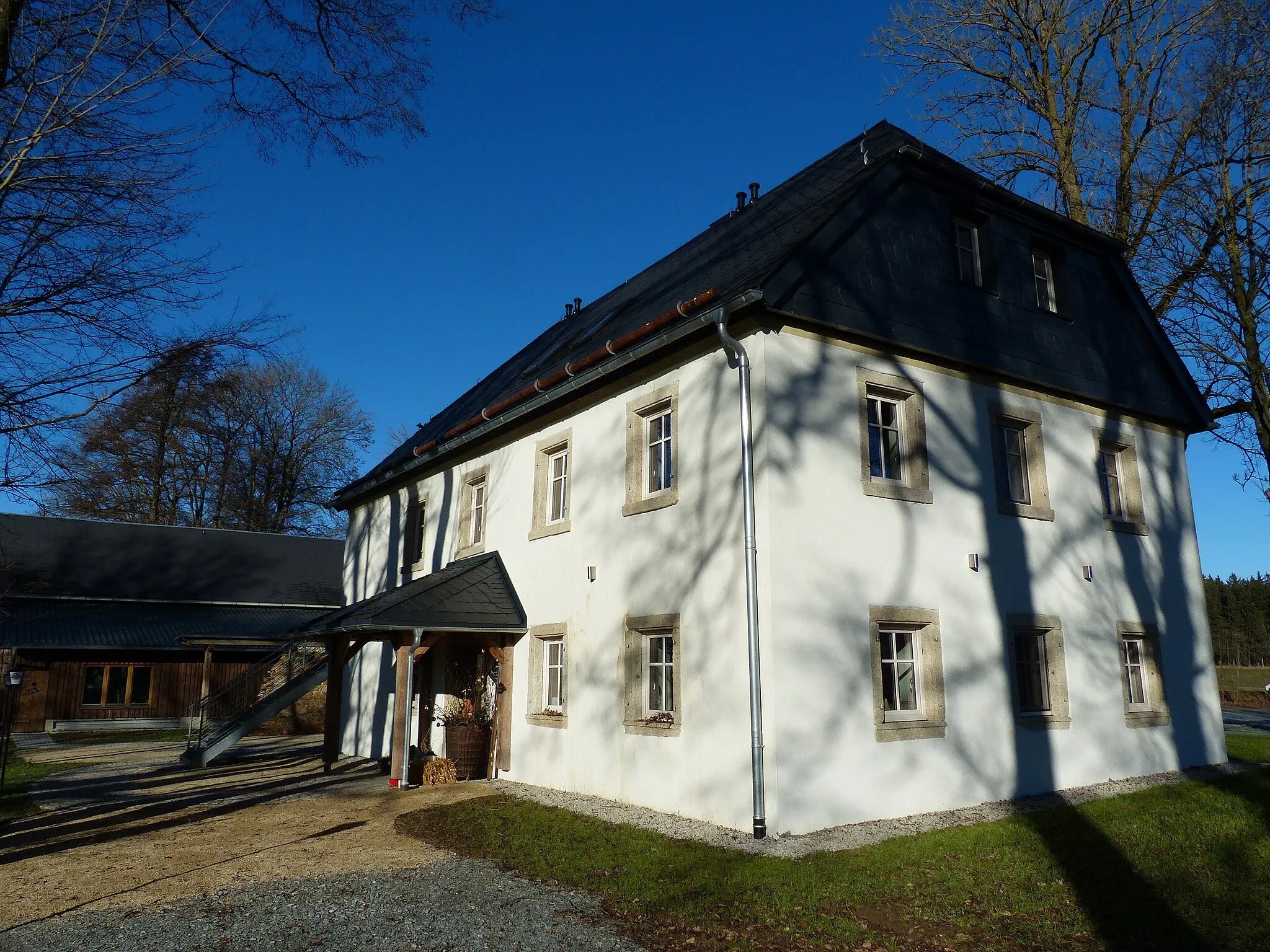 Photo showing: Ansicht der Gaststätte Geigersmühle, der Weiler Geigersmühle ist ein Ortsteil der Stadt Helmbrechts
