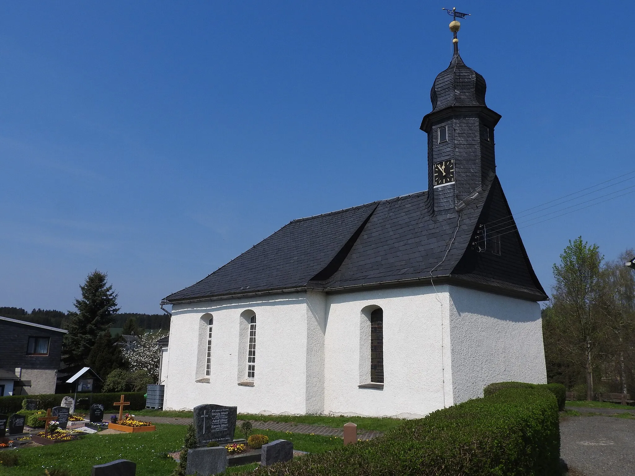 Photo showing: Kirche in Oberlemnitz, Thüringen