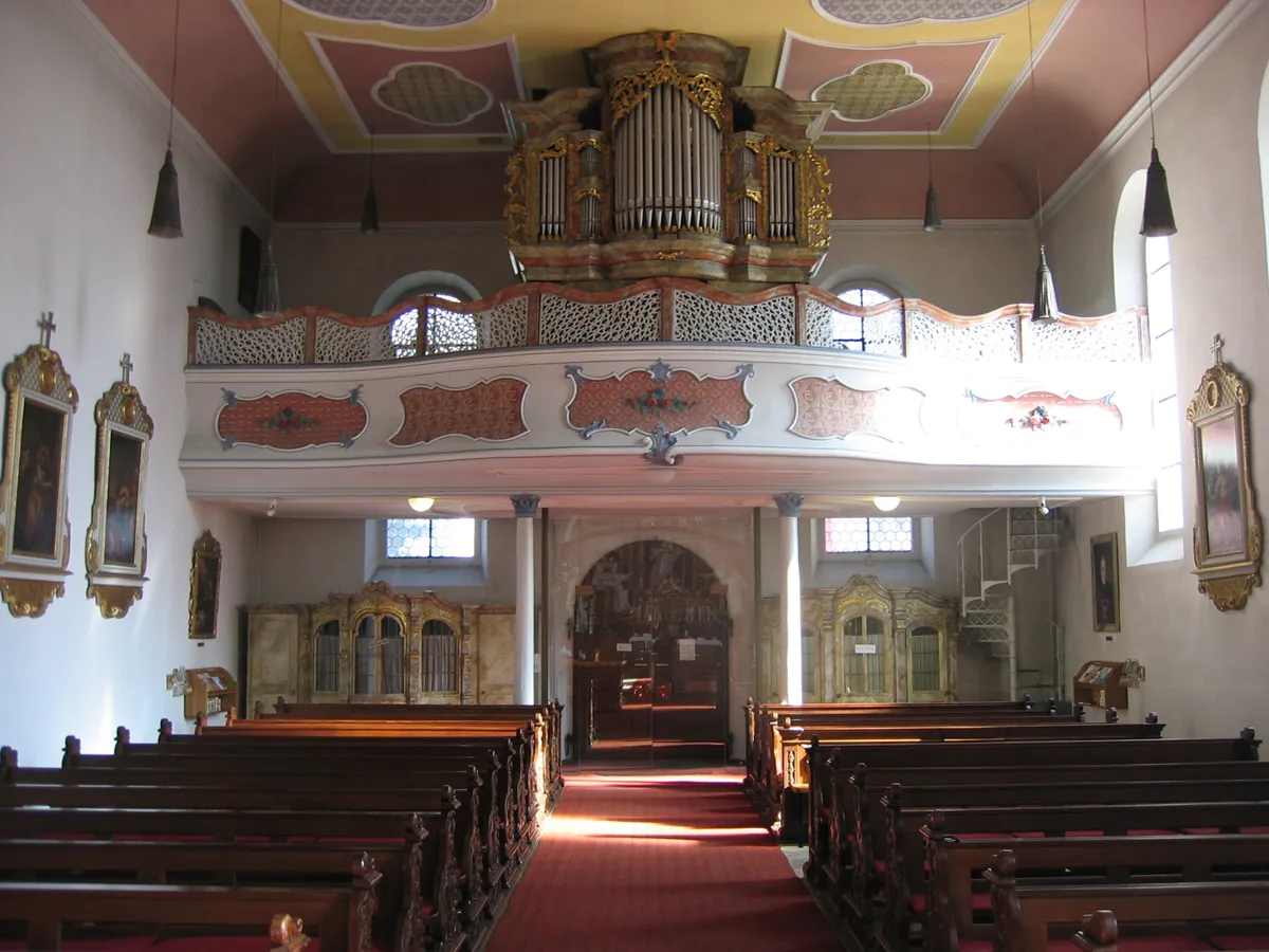 Photo showing: Klosterkirche Kronach - Blick zur Empore