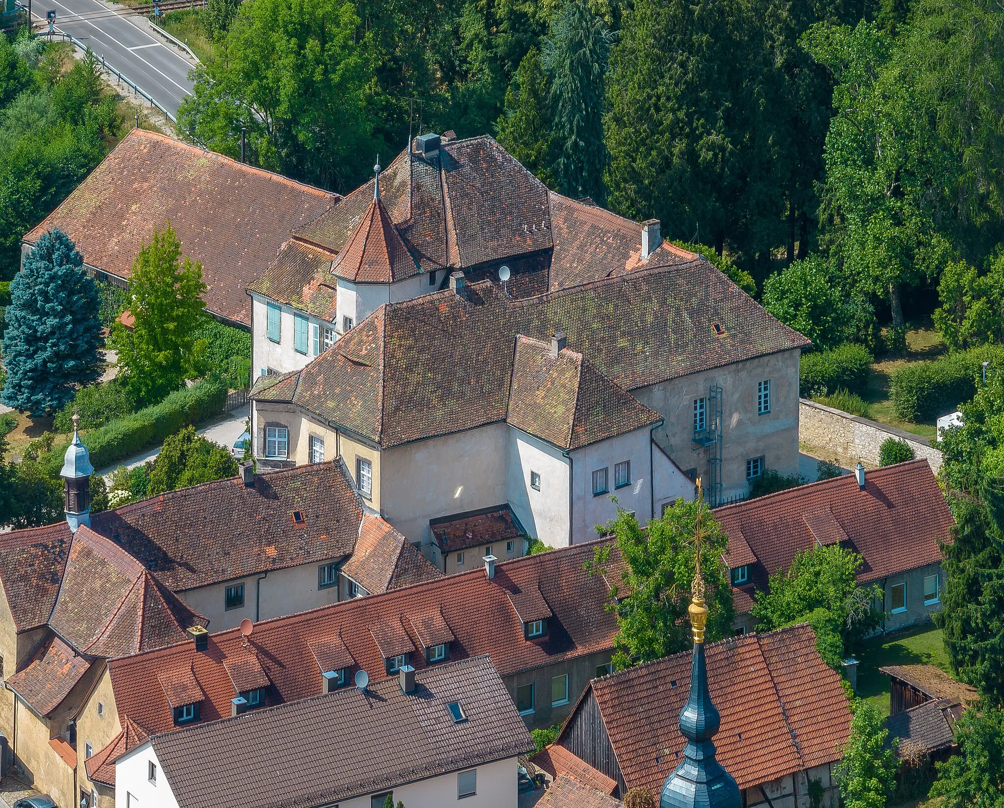 Photo showing: Aerial view of the castle in Pretzfeld