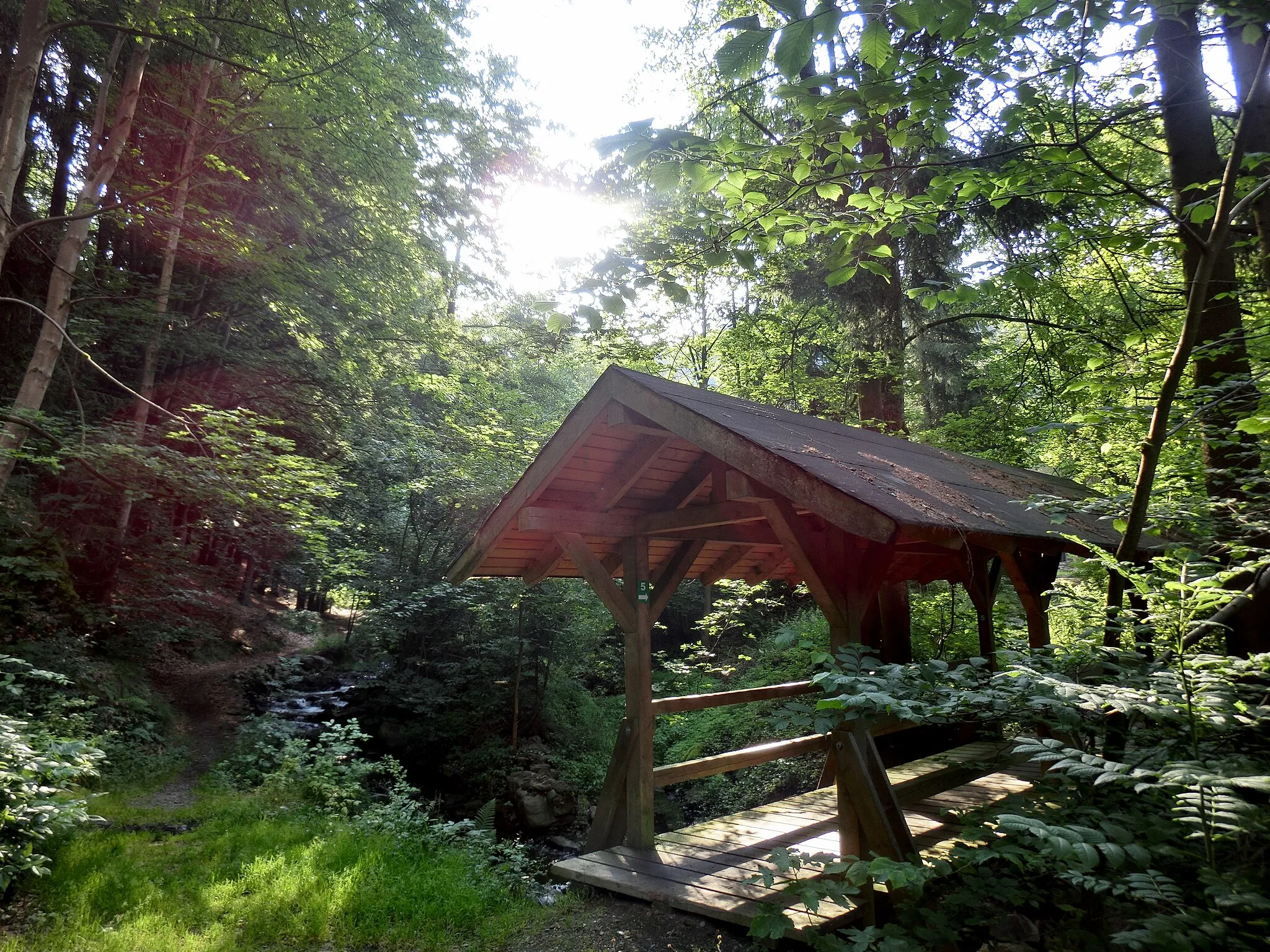 Photo showing: Steg über die Warme Steinach