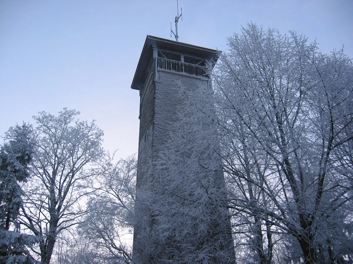 Photo showing: Der Weißenstein bei Stammbach im Winter 2003/2004.