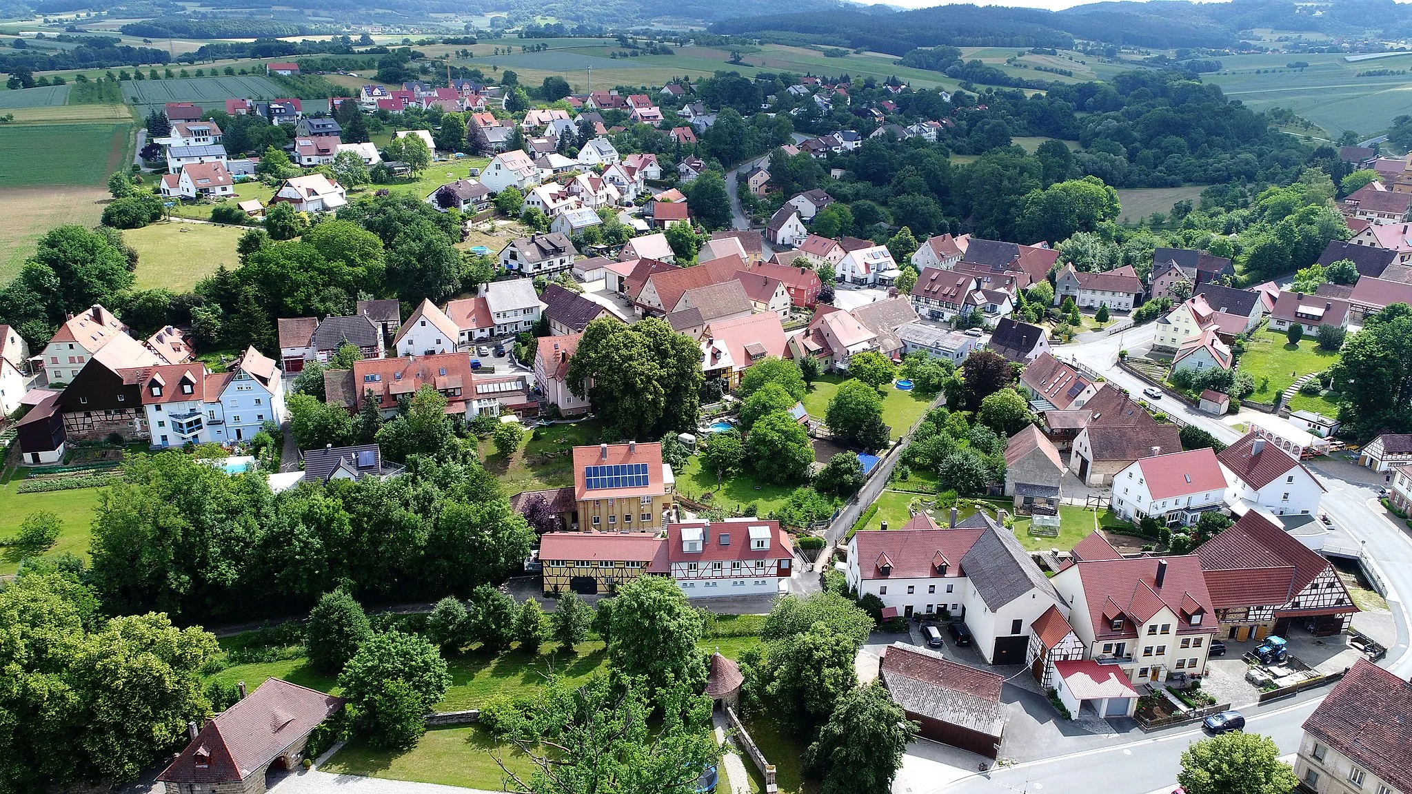 Photo showing: Kunreuth aus der Vogelperspektive (2018)