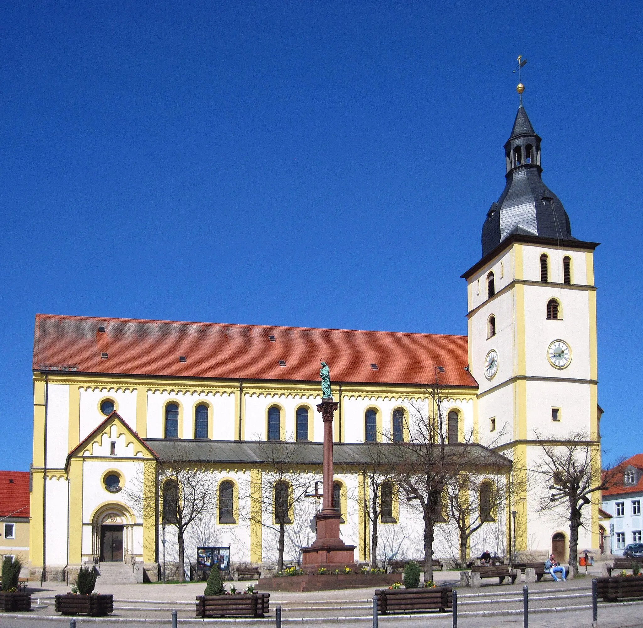 Photo showing: Römisch-katholische Pfarrkirche St. Jakob von 1896 - der Turm von 1606 ist Wahrzeichen von Mitterteich, Oberpfalz Bayern - Foto Wolfgang Pehlemann IMG_1077