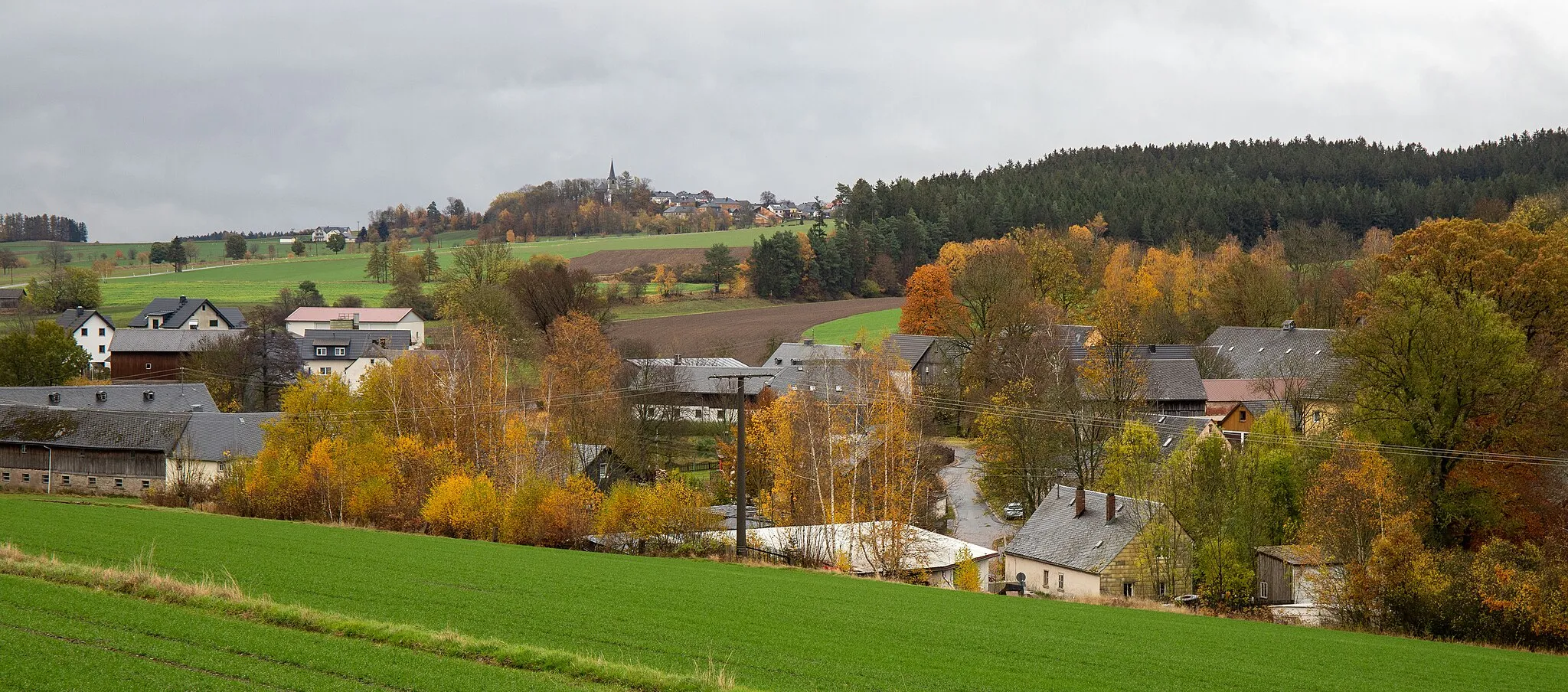 Photo showing: Dortsansicht des Dorfes Förmitz bei Hallerstein (Stadt Schwarzenbach a.d. Saale)