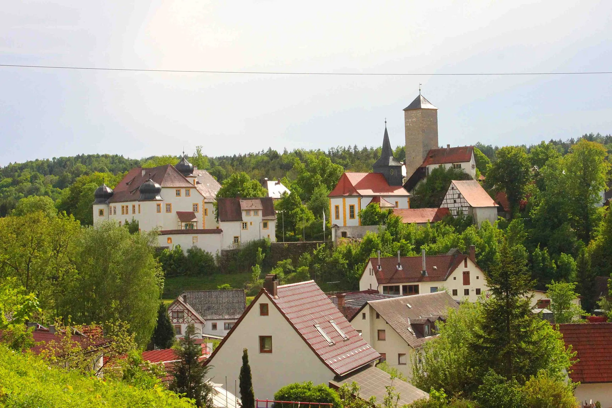 Photo showing: Blick auf Schloss und Kirche in Aufseß