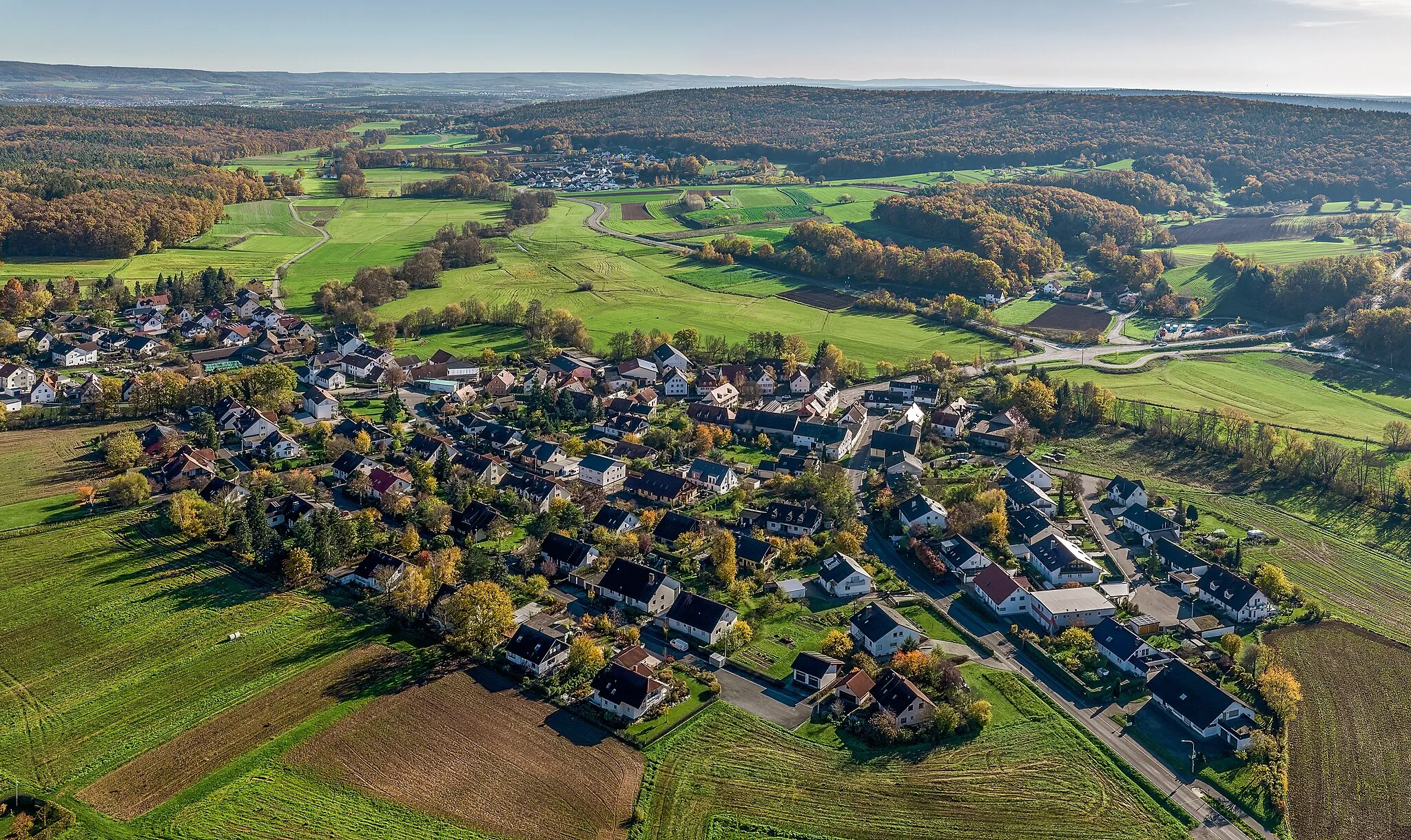 Photo showing: Aerial view of Waizendorf near Bamberg