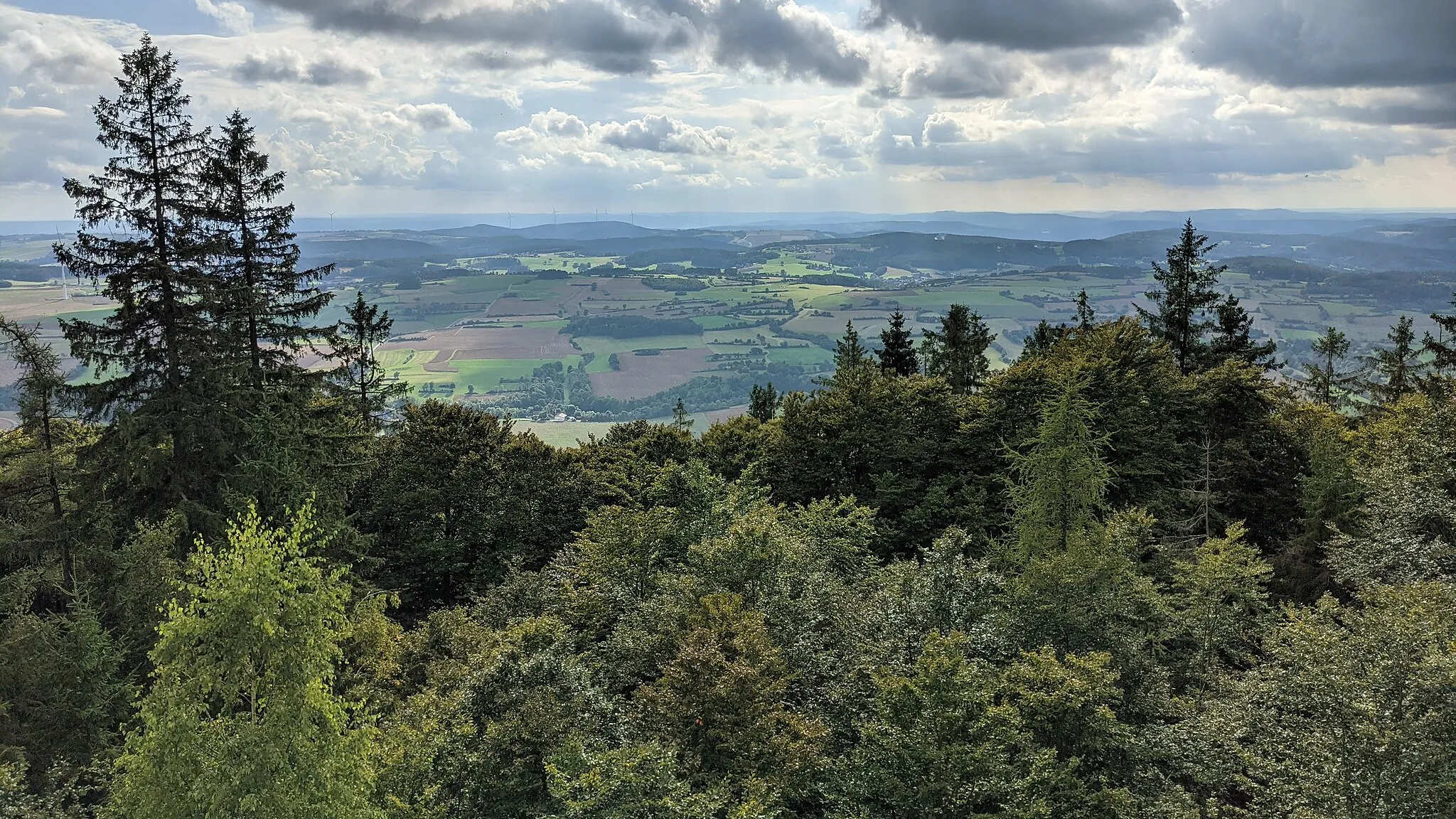 Photo showing: Blick von der oberen Plattform des Radspitzturms in Richtung Westen