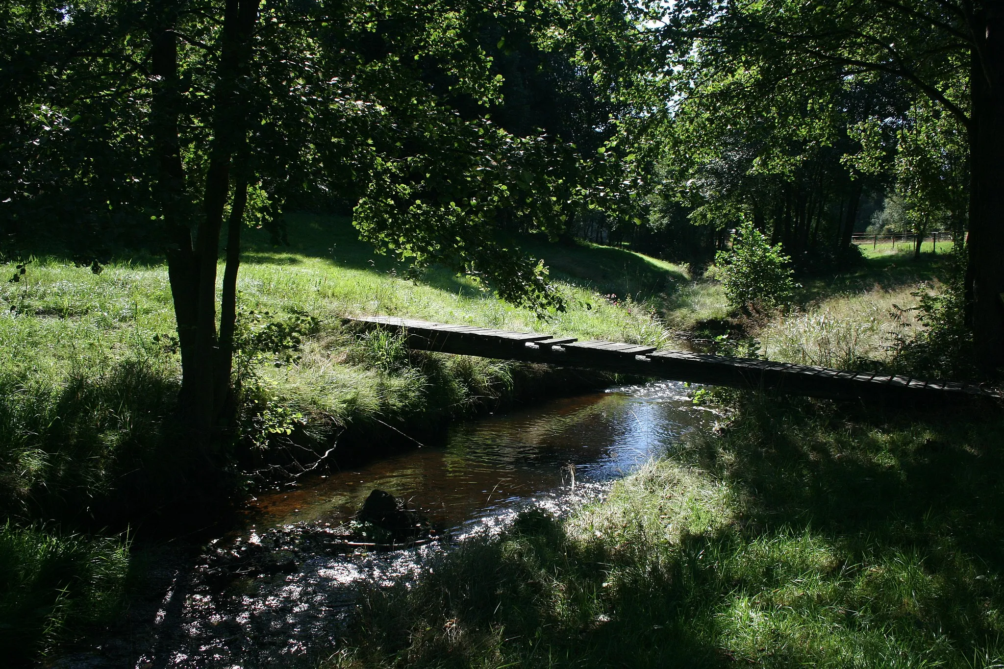 Photo showing: Die Gregnitz im südlichen Ortsbereich von Nagel im Fichtelgebirge