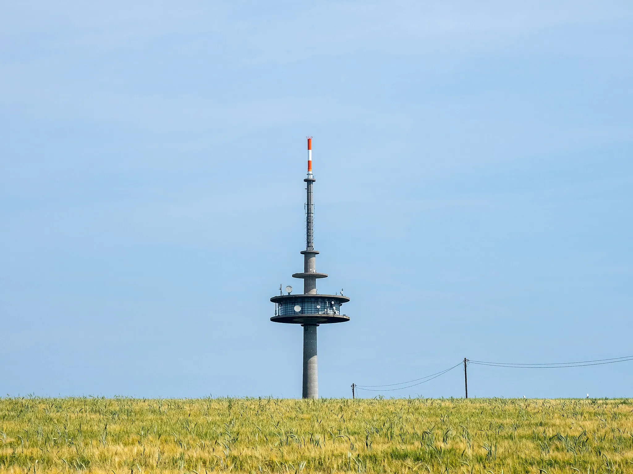 Photo showing: Transmitter tower of the Bamberg transmitter Kälberberg