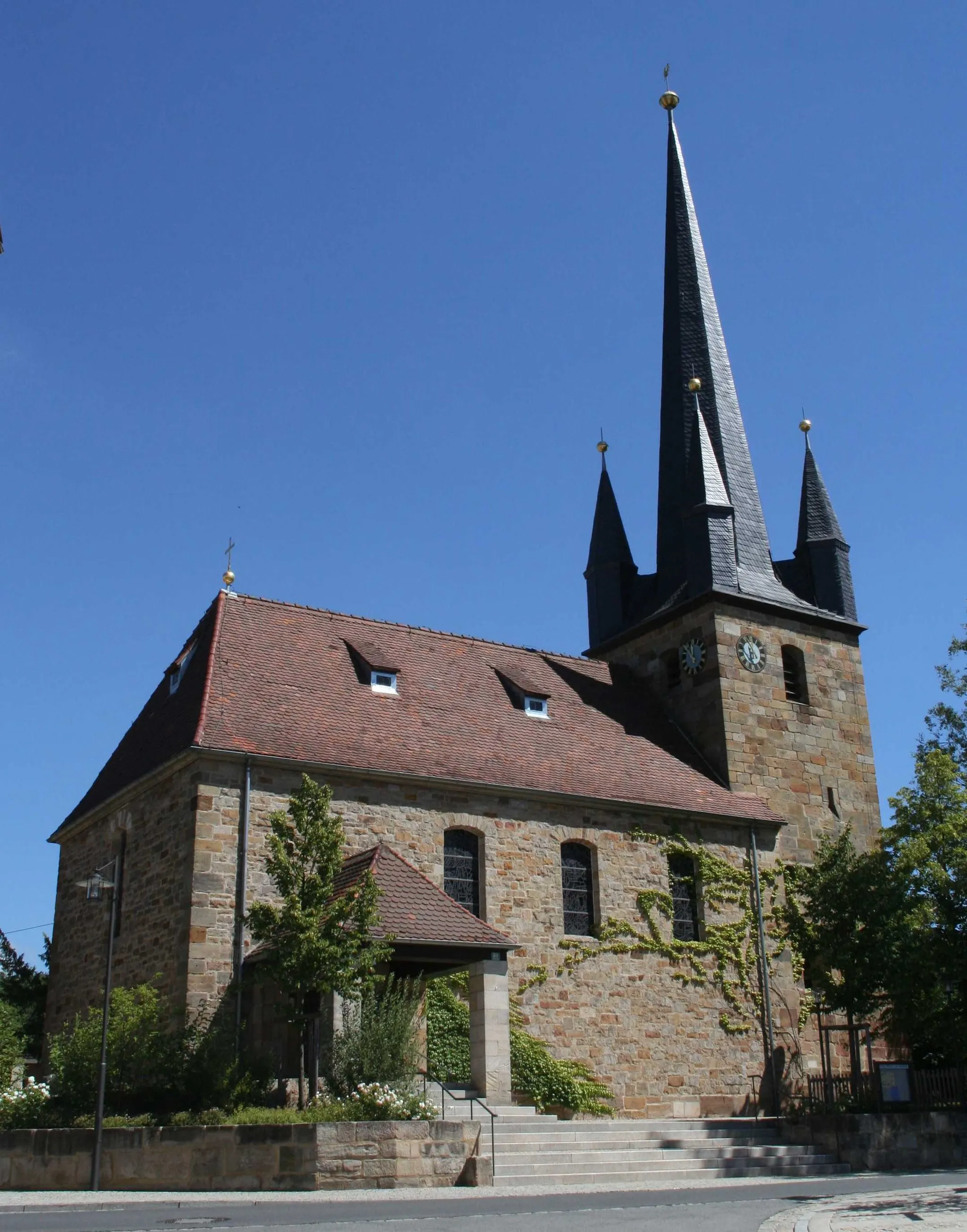 Photo showing: ev. Kirche Ebersdorf b. Coburg evangelische St.-Laurentius-Kirche in Ebersdorf Landkreis Coburg