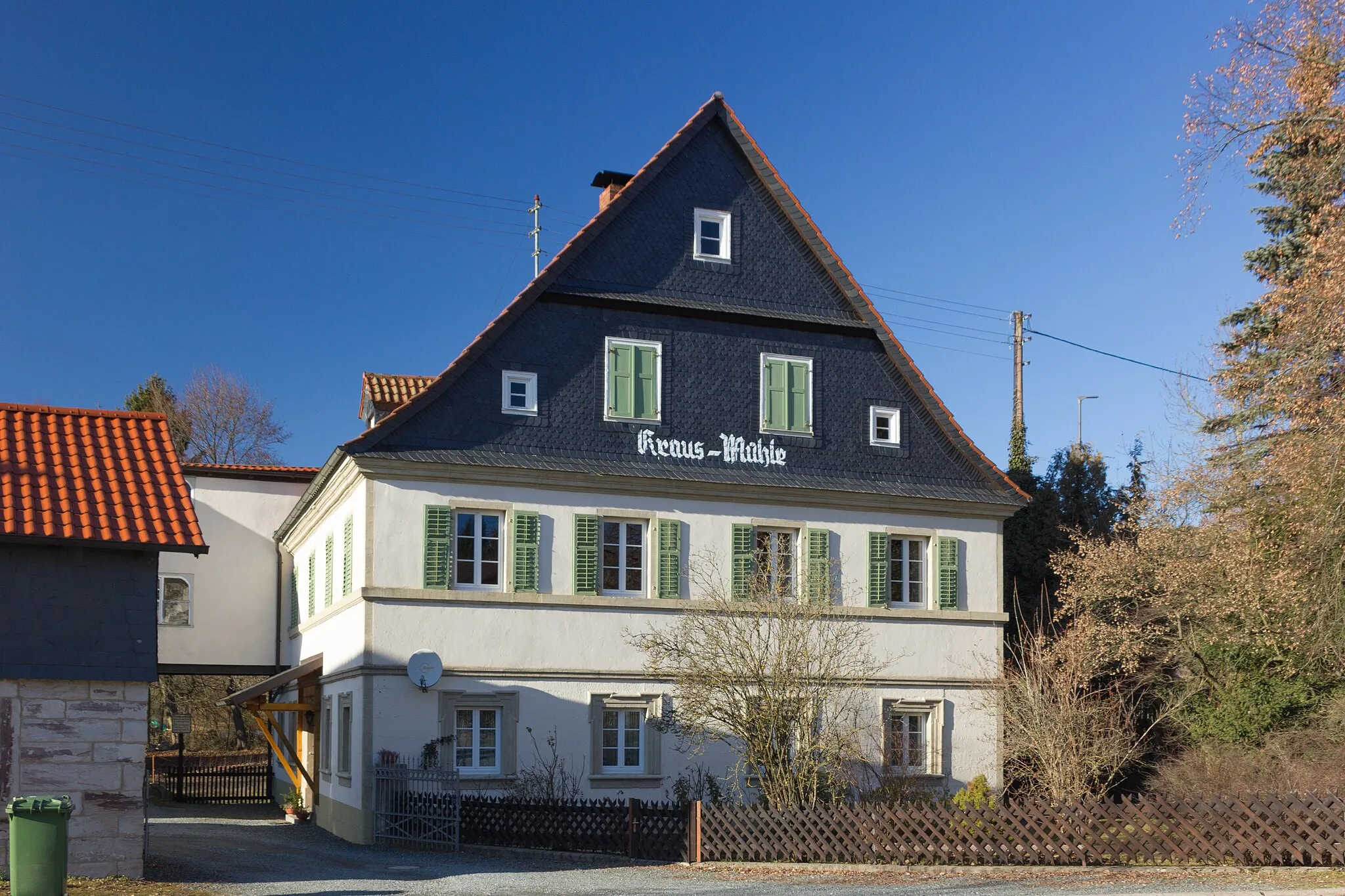 Photo showing: Kraus-Mühle, Mühlgasse 16 in Zeyern, Marktrodach