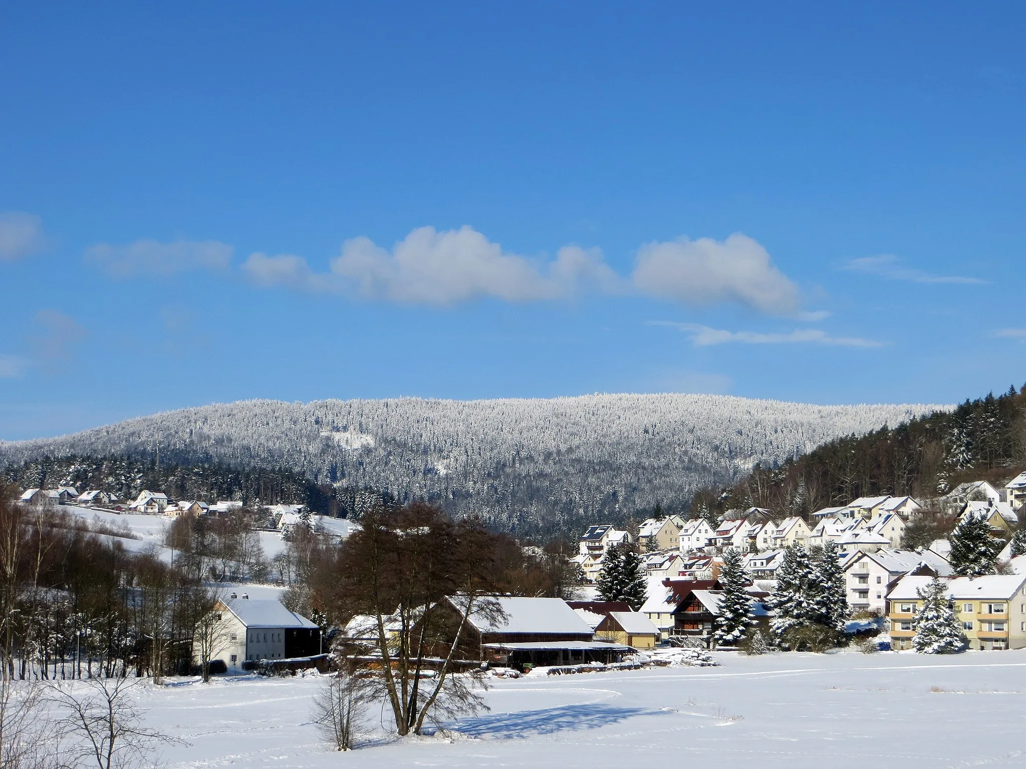 Photo showing: Blick von Friedenfels zum Steinwaldkamm