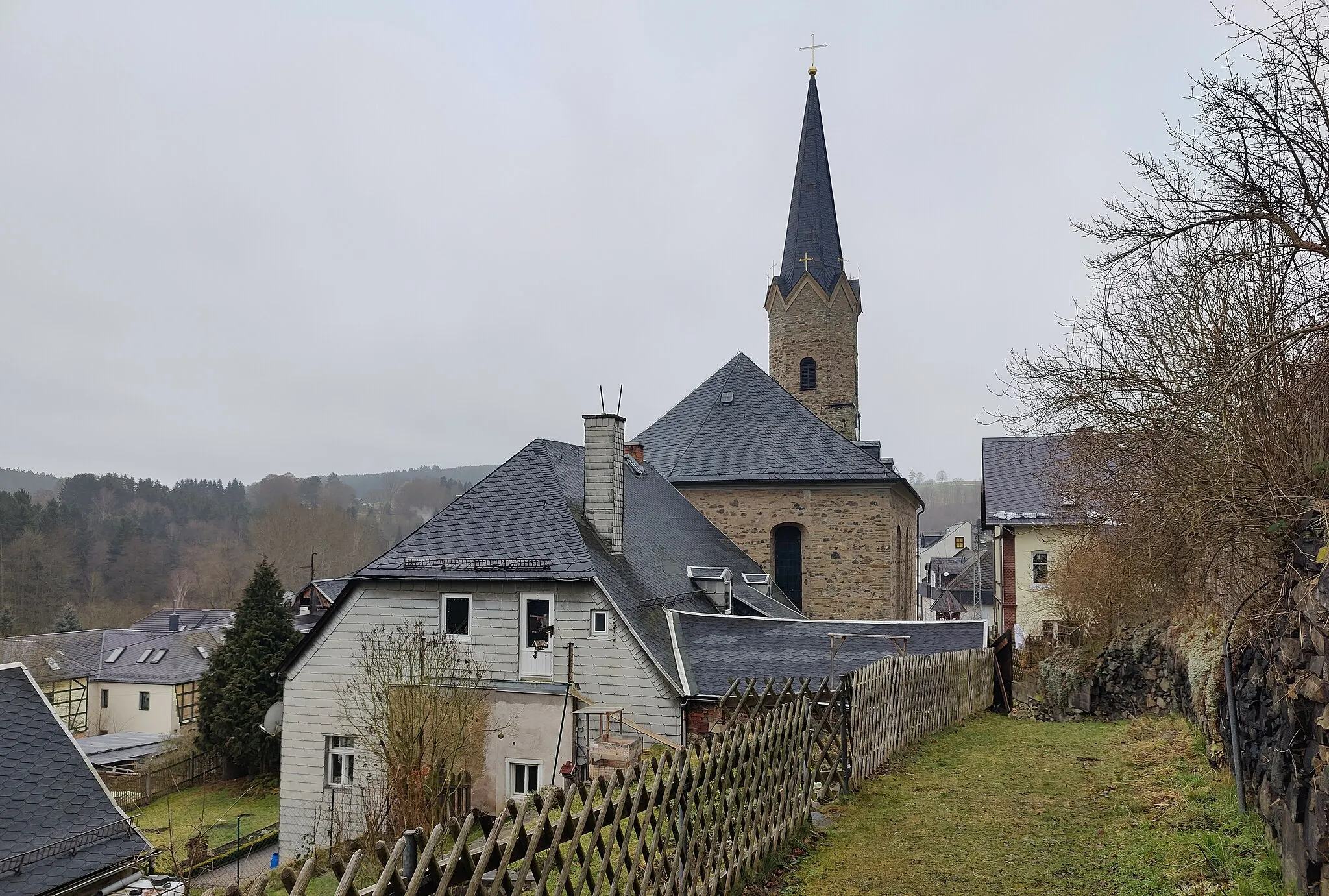 Photo showing: Evangelisch-lutherische St.-Katharinenkirche Hirschberg, Thüringen, Deutschland