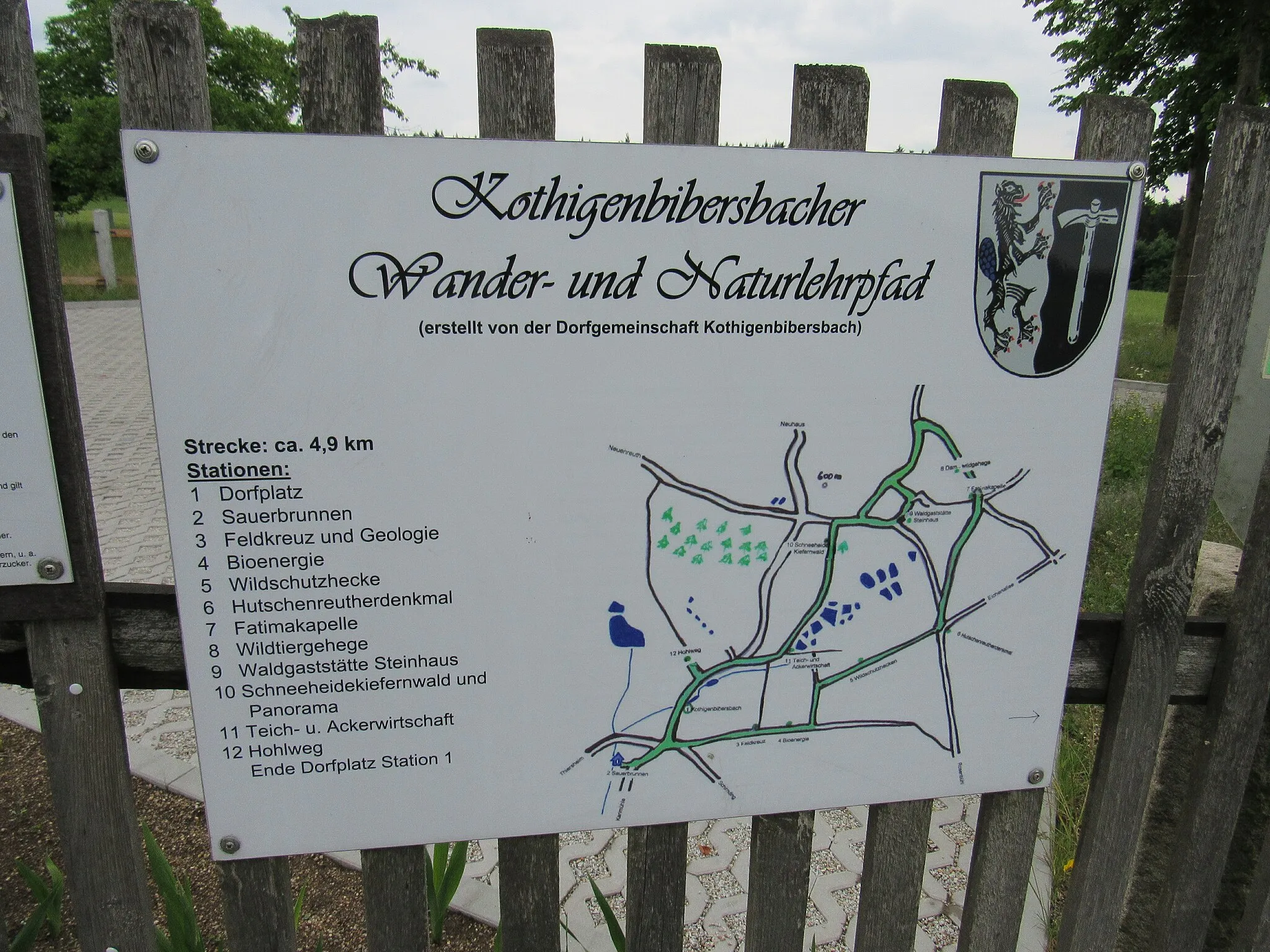 Photo showing: Wandertafel Kothigenbibersbacher Wander- und Naturlehrpfad