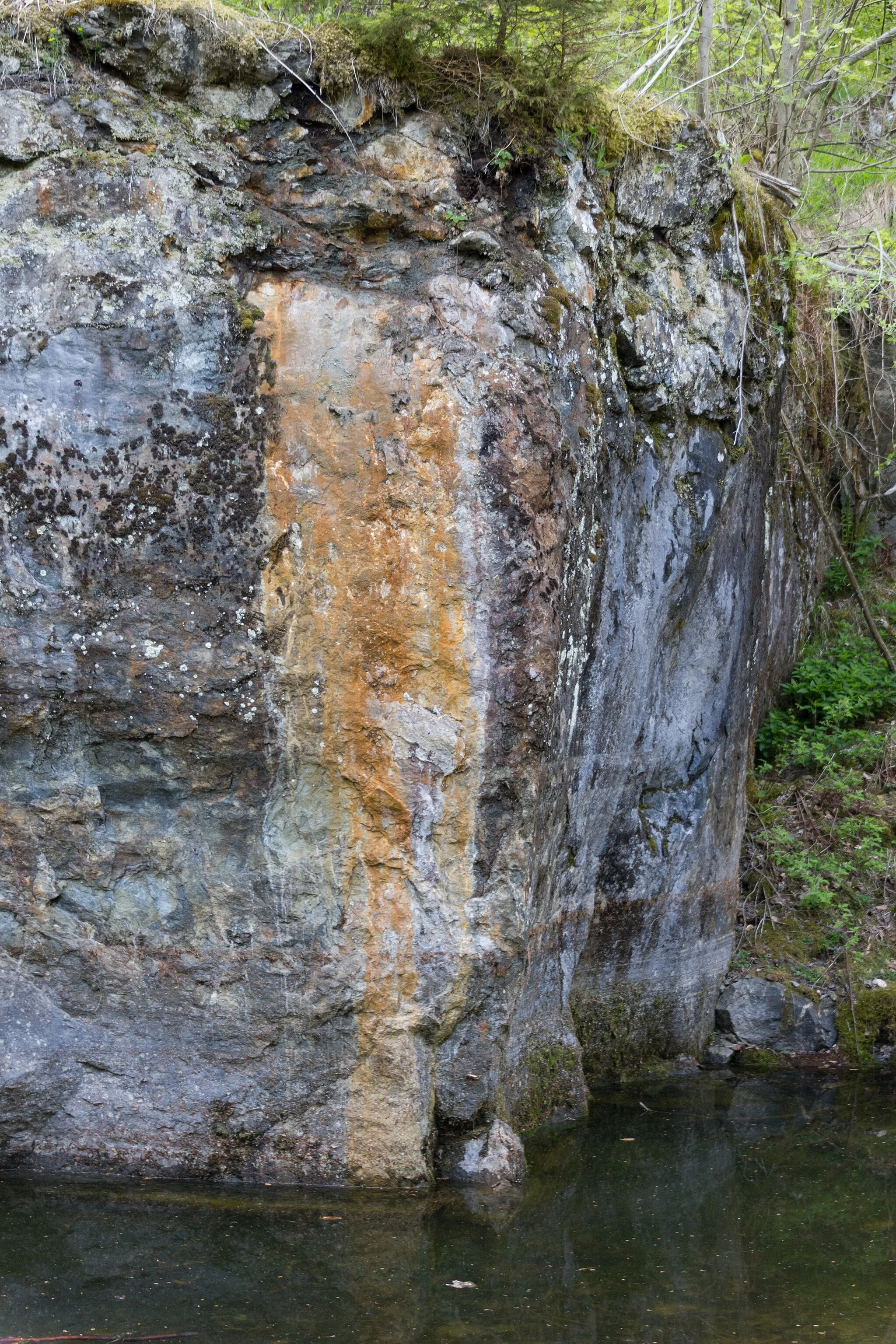 Photo showing: Aufgelassene Kalksteinbrüche am Rauheberg südlich von Langenau bei Geroldsgrün Geotop 475A010