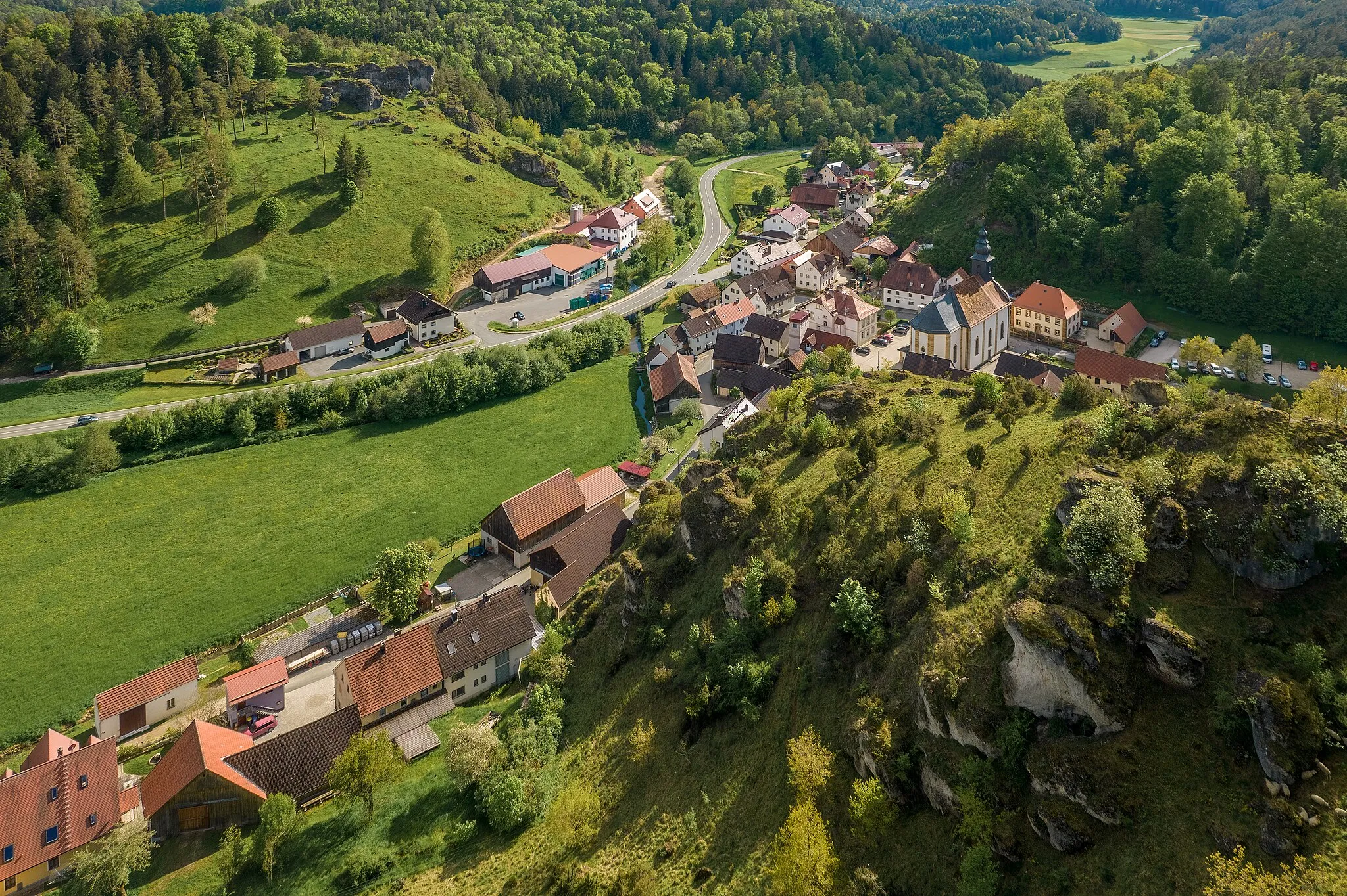 Photo showing: Aerial view of Oberailsfeld