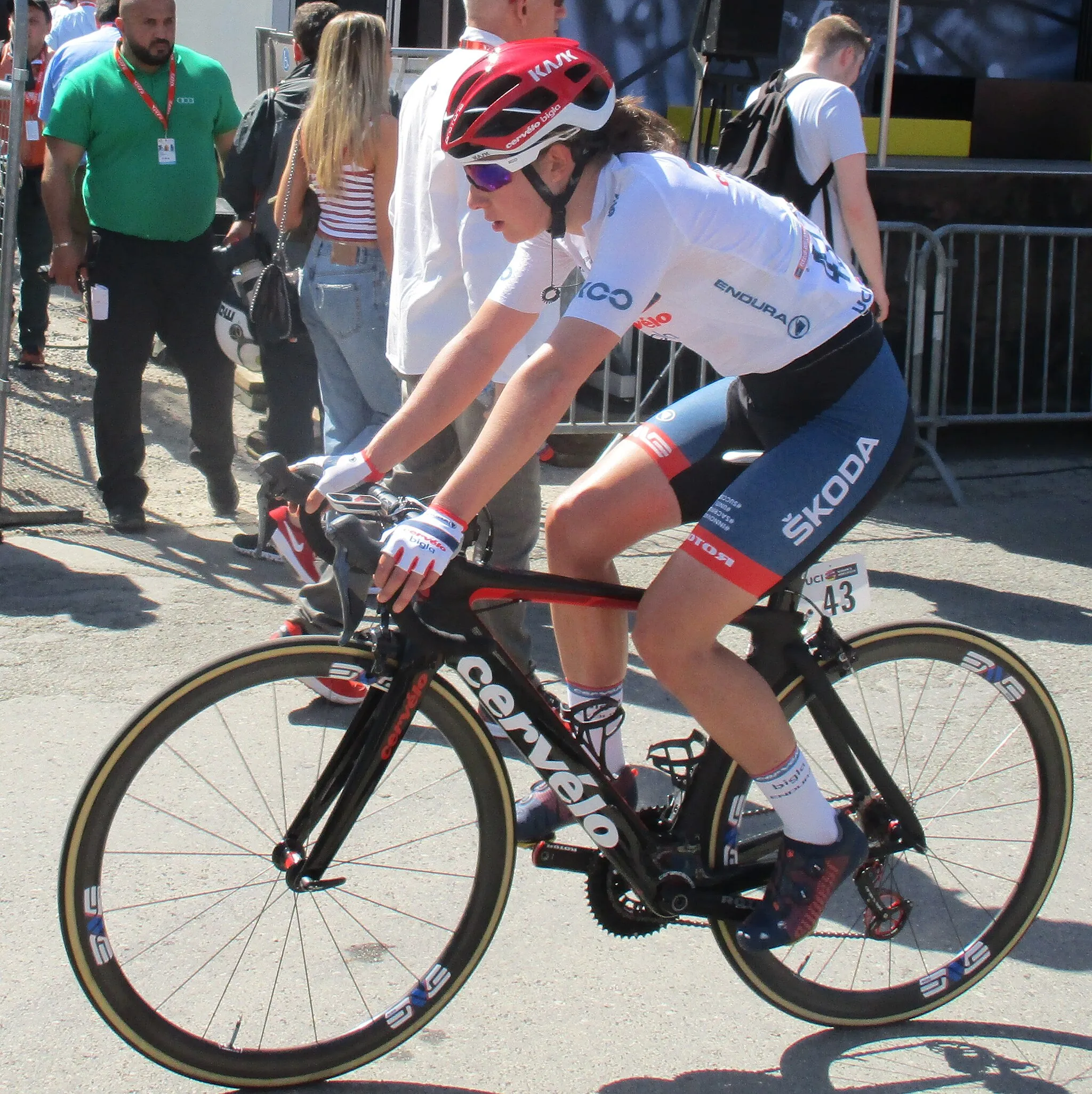 Photo showing: Finish van de Waalse Pijl 2018 op de Mur van Huy.