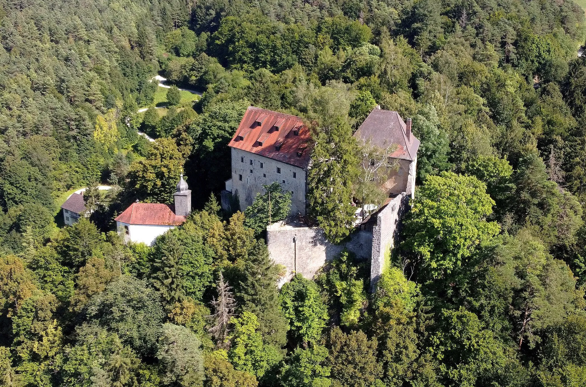 Photo showing: Luftbild der Burg Rabenstein