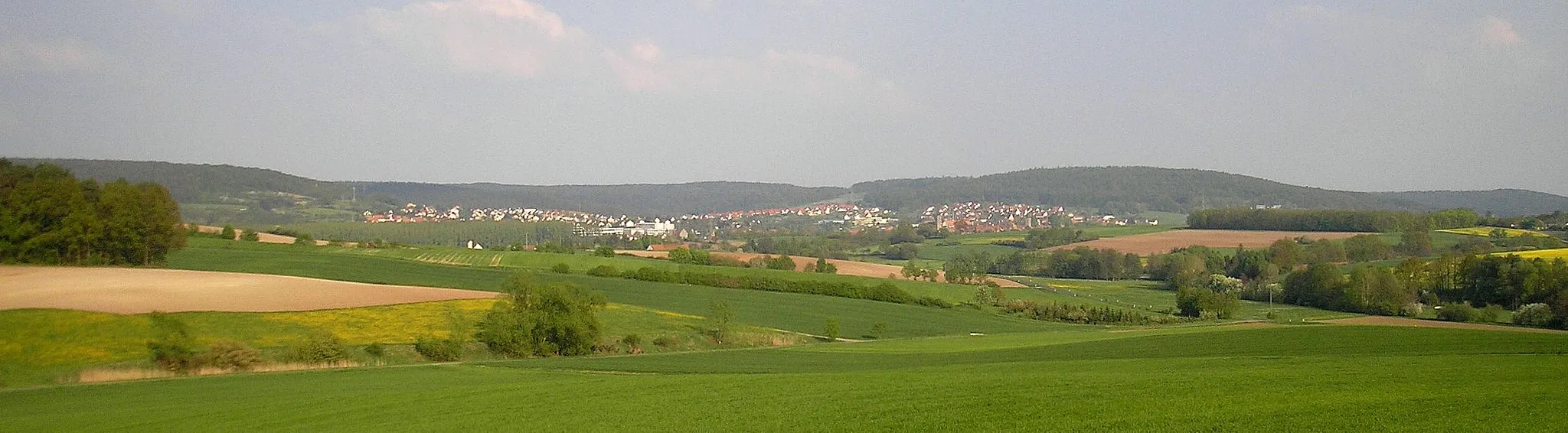 Photo showing: Ebern (Landkreis Haßberge, Lower Franconia, Bavaria, Germany). Total view from the west (Unterpreppach)